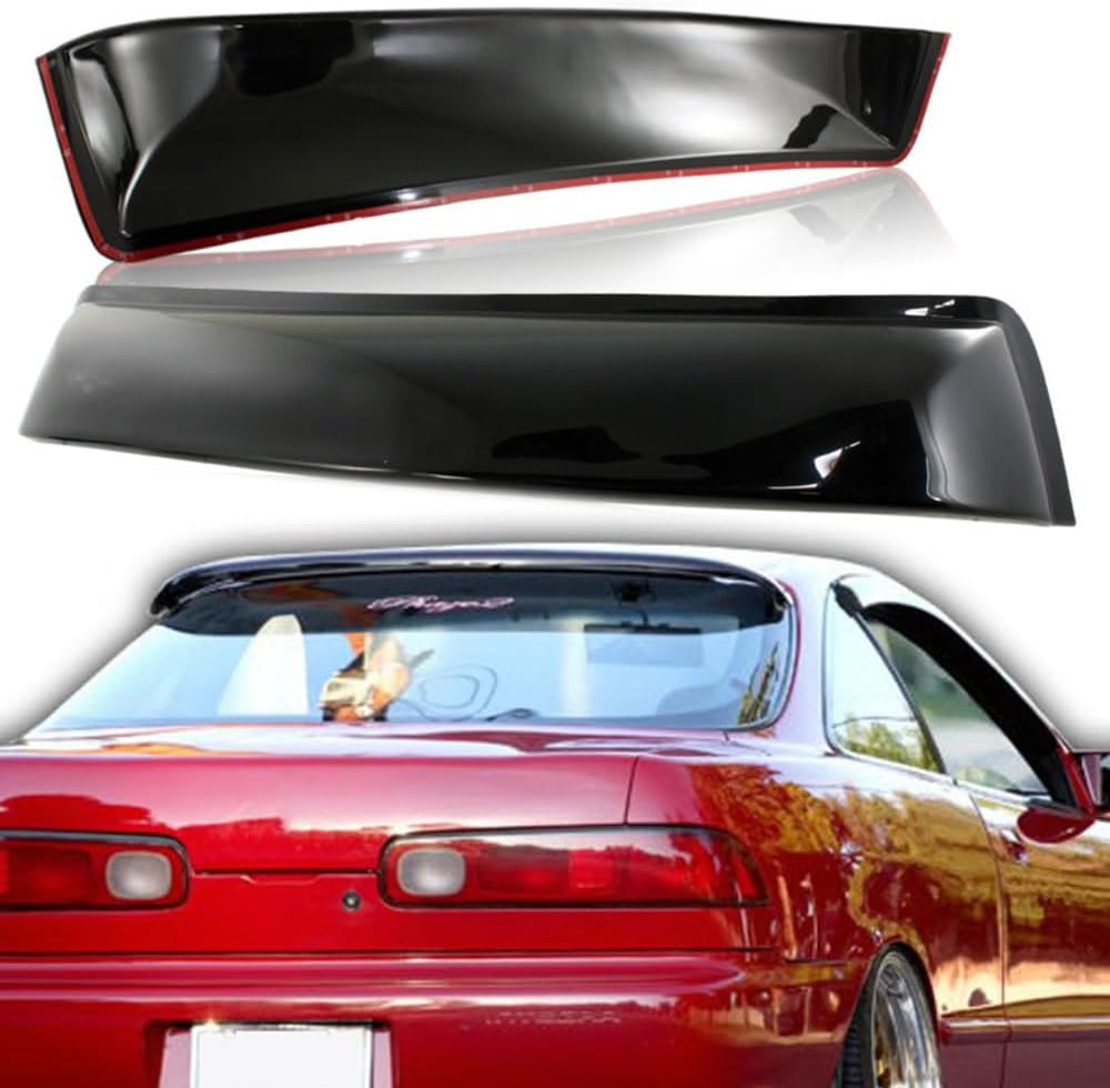 W-POWER, Rear Window Roof Spoiler Compatible with 1994-2001 Acura Integra 2DR Coupe, ABS Rear Window Roof Visor Spoiler Wing, Lightweight Window Duck Lid, Black