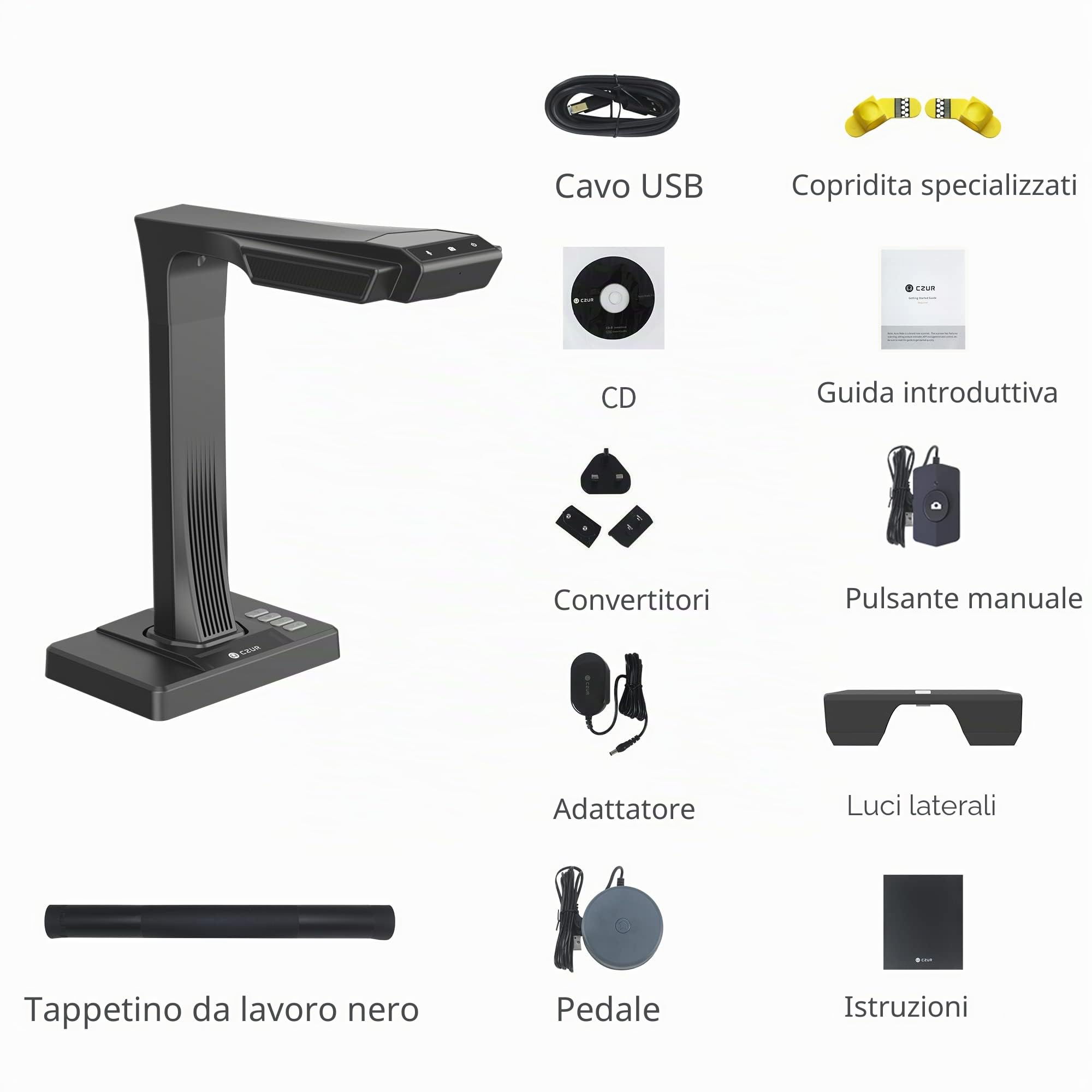 CZUR ET24 PLUS Scanner professionale per libri e documenti A3, OCR di oltre 180 lingue, supporto HDMI, per Windows/MacOS/Linux