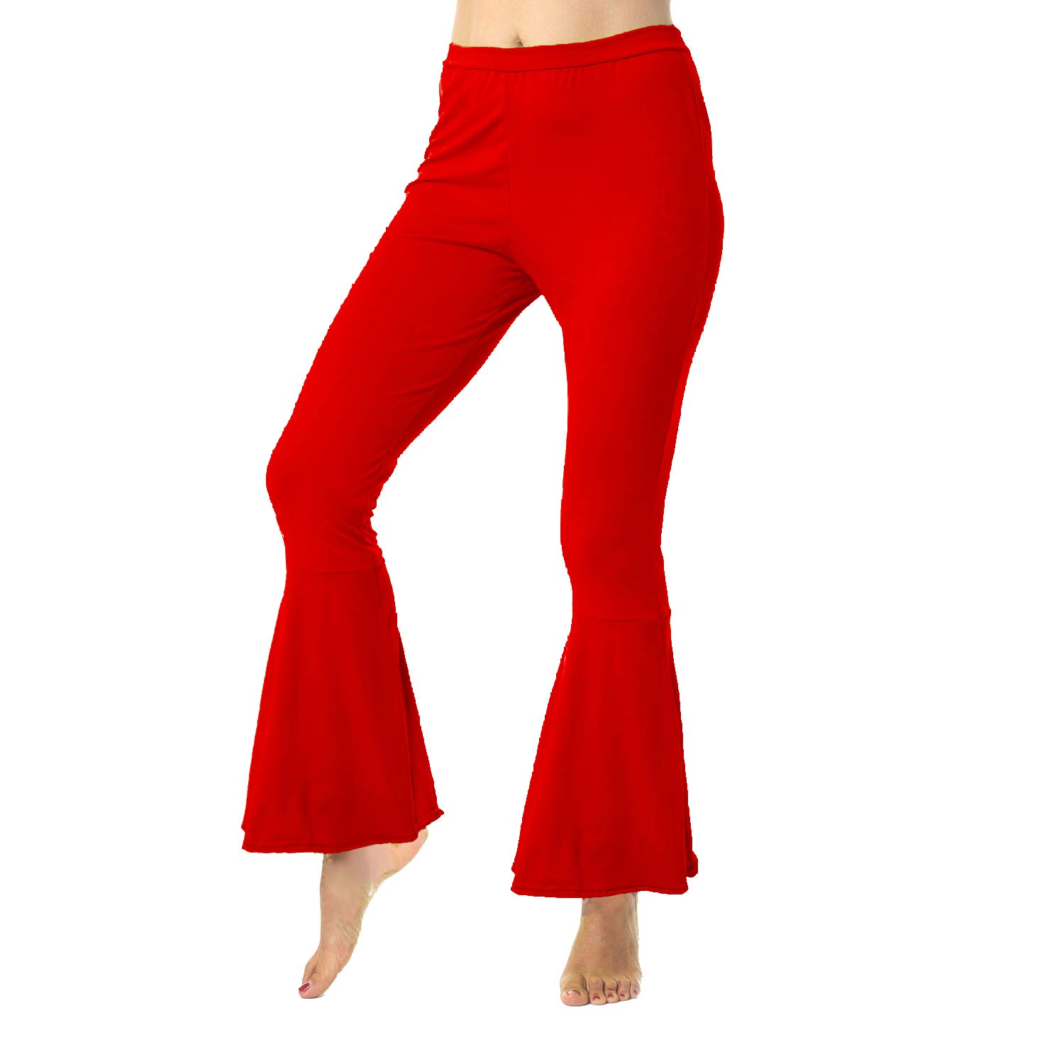 Sowest Women's Red 60S 70S Fla Trousers Disco Groovy Fancy Dress Saterday Night Fever Hippie Chick Medium