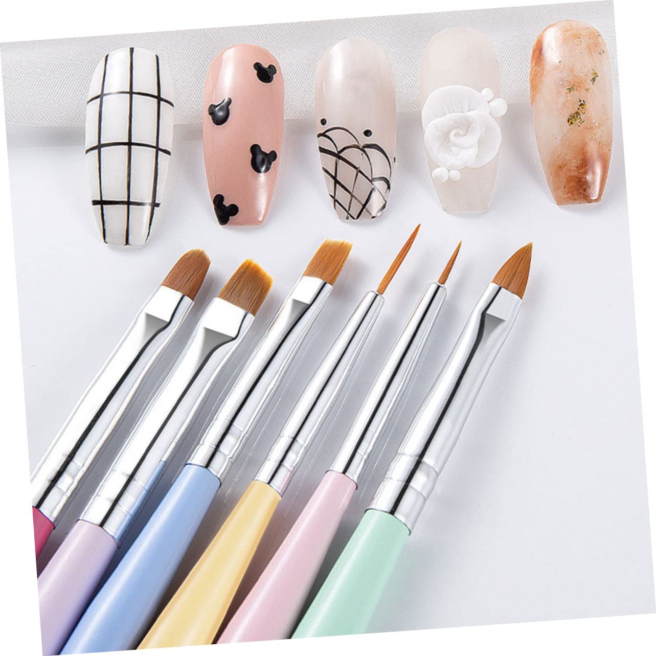 FRCOLOR Pz Penna per unghie pennelli unghie professionali pennelli nail art professionali doppia testa penna da disegno penna scolpita Pennarello Accessori tubo di alluminio