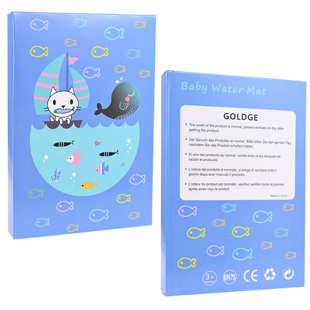 100 * 100cm Tapis D'eau Gonflablede Bébé,GOLDGE Tapis de Jeu en PVC Imperméable,Énorme Centre d'Activité Amusante Doux et Confortable,Rempli d'eau pour Les Bébés