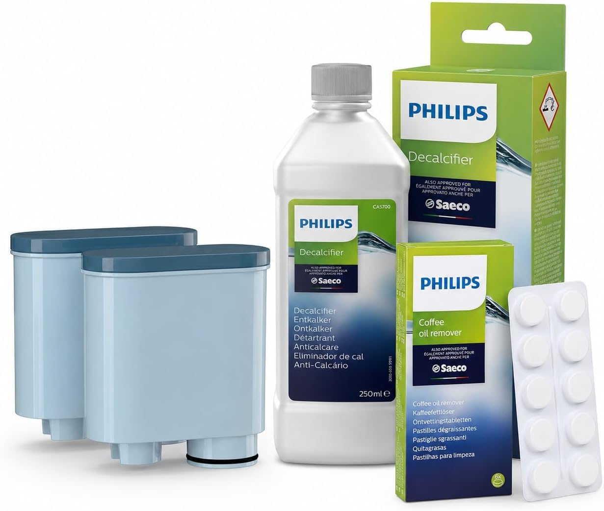3-in-1 Automatic Coffee Machine Maintenance Kit for Philips, Clean, Descale