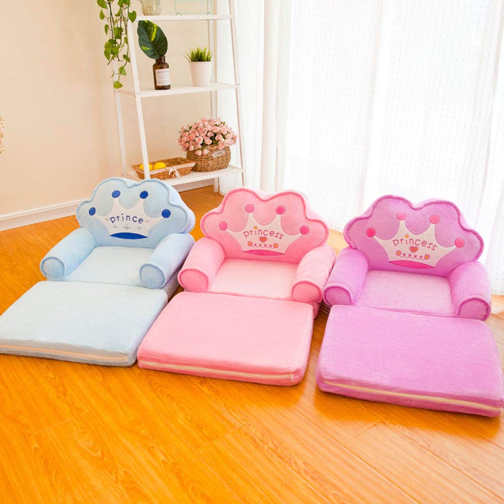 Kindersofa Rosa Krone Falten Sofa Waschbar Plüschtiere Babysitz Kindergarten Schemel Multifunktion Stuhl Kindermöbel Haus Dekoration Kindertag Geburtstag Weihnachts Geschenk,Rosa