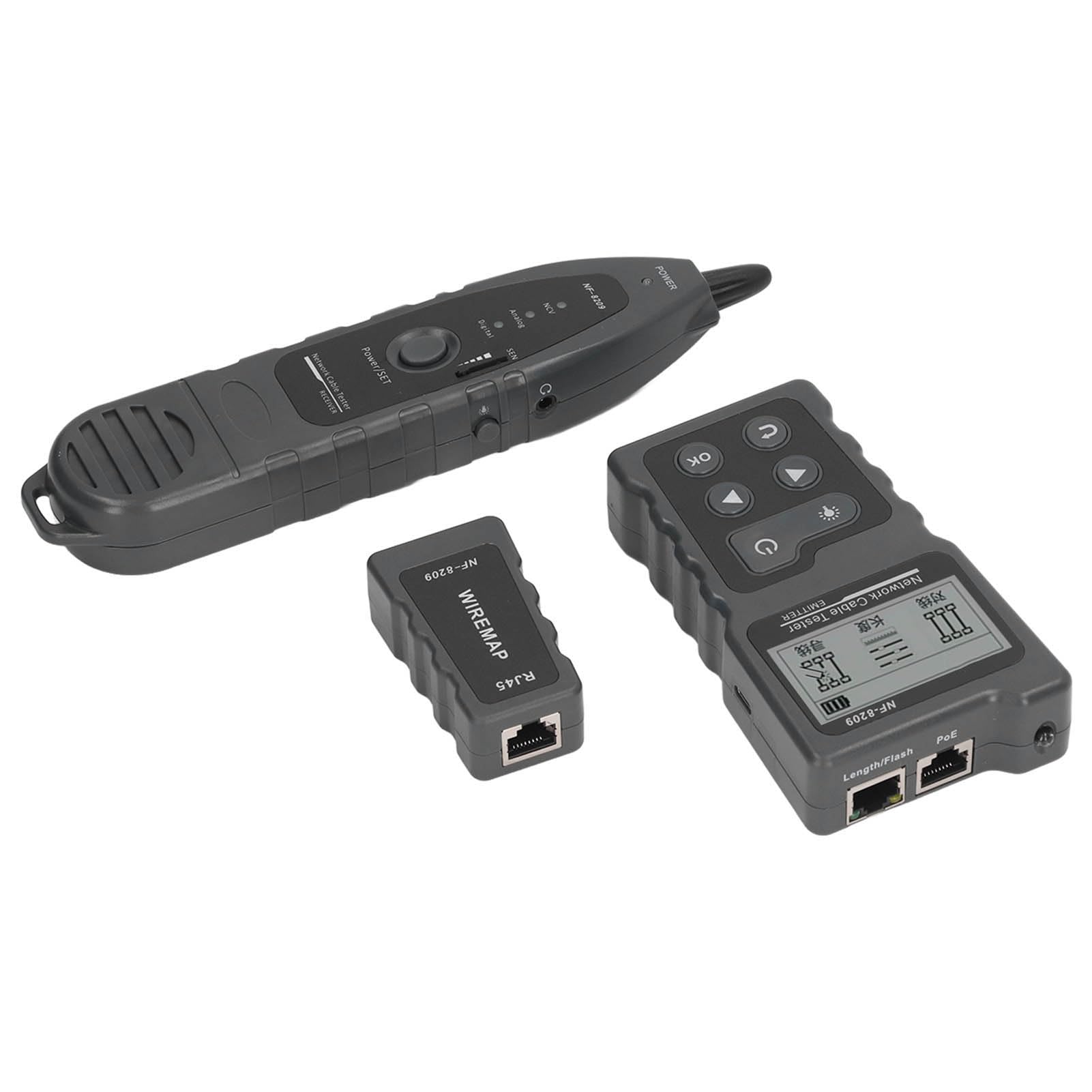 Jeanoko Netzwerkkabeltester, Multifunktionaler POE-Kabel-Tracker mit Erweiterter Fehlerortung für Netzwerkingenieure, 1 Set