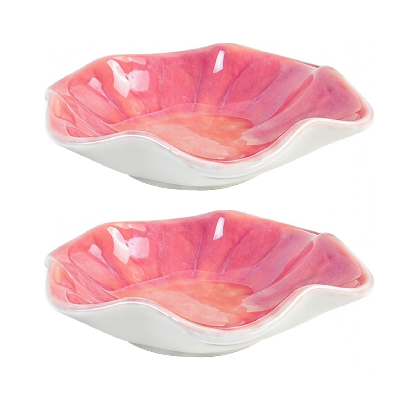 2 Pcs Ceramic Trinket Dish Jewellery Dish Ring Holder, Cute Bedroom Decor Accessories, Small Key Tray Organizer, Unique Birthday Gift for Women Her Mom Girl Friends