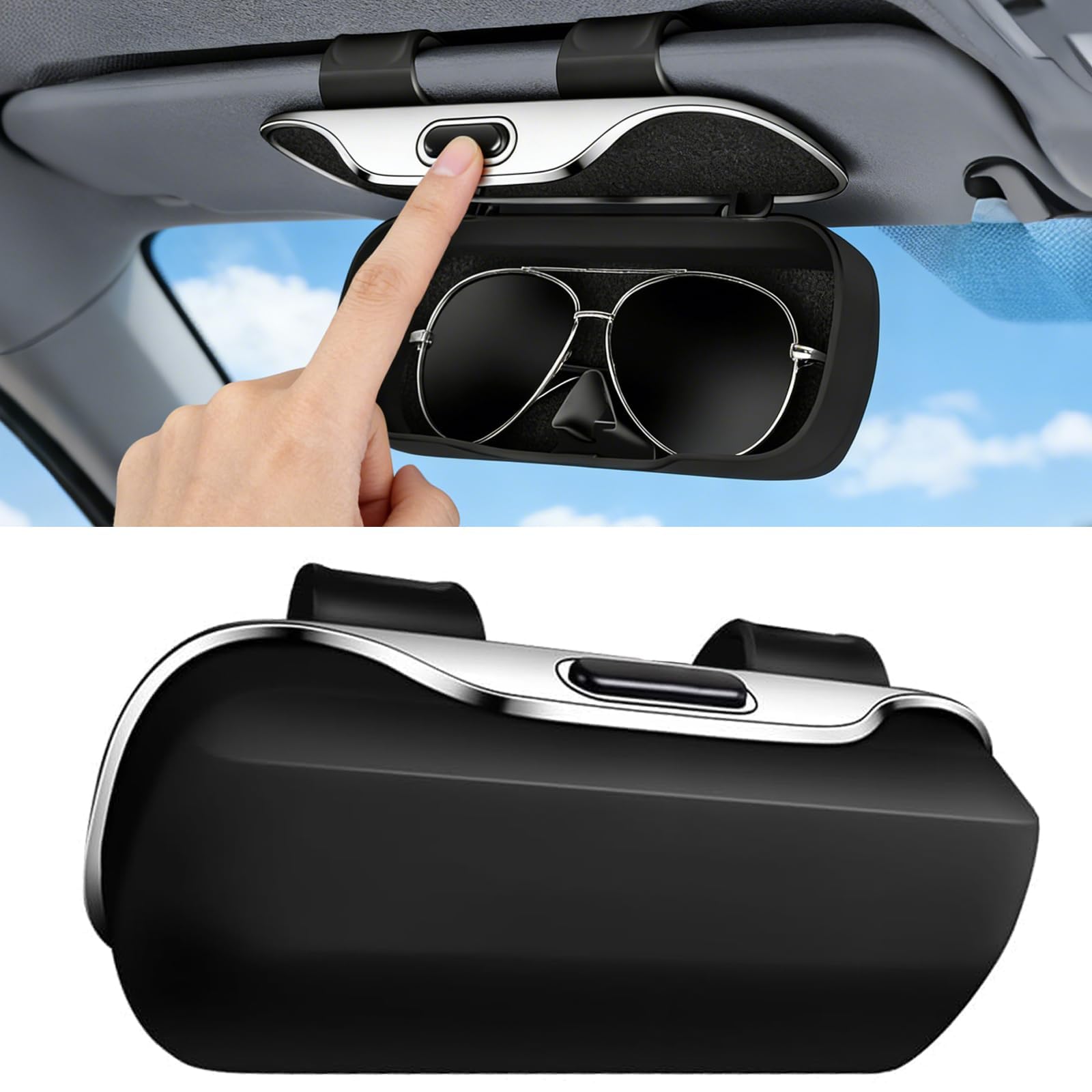 ONEMAJI Car Sunglasses Holder for Man TGL Euro 6 (Bj. ab 06.2013), Visor Glasses Case Box Organizer Clip Spectacle Storage Protector Shockproof
