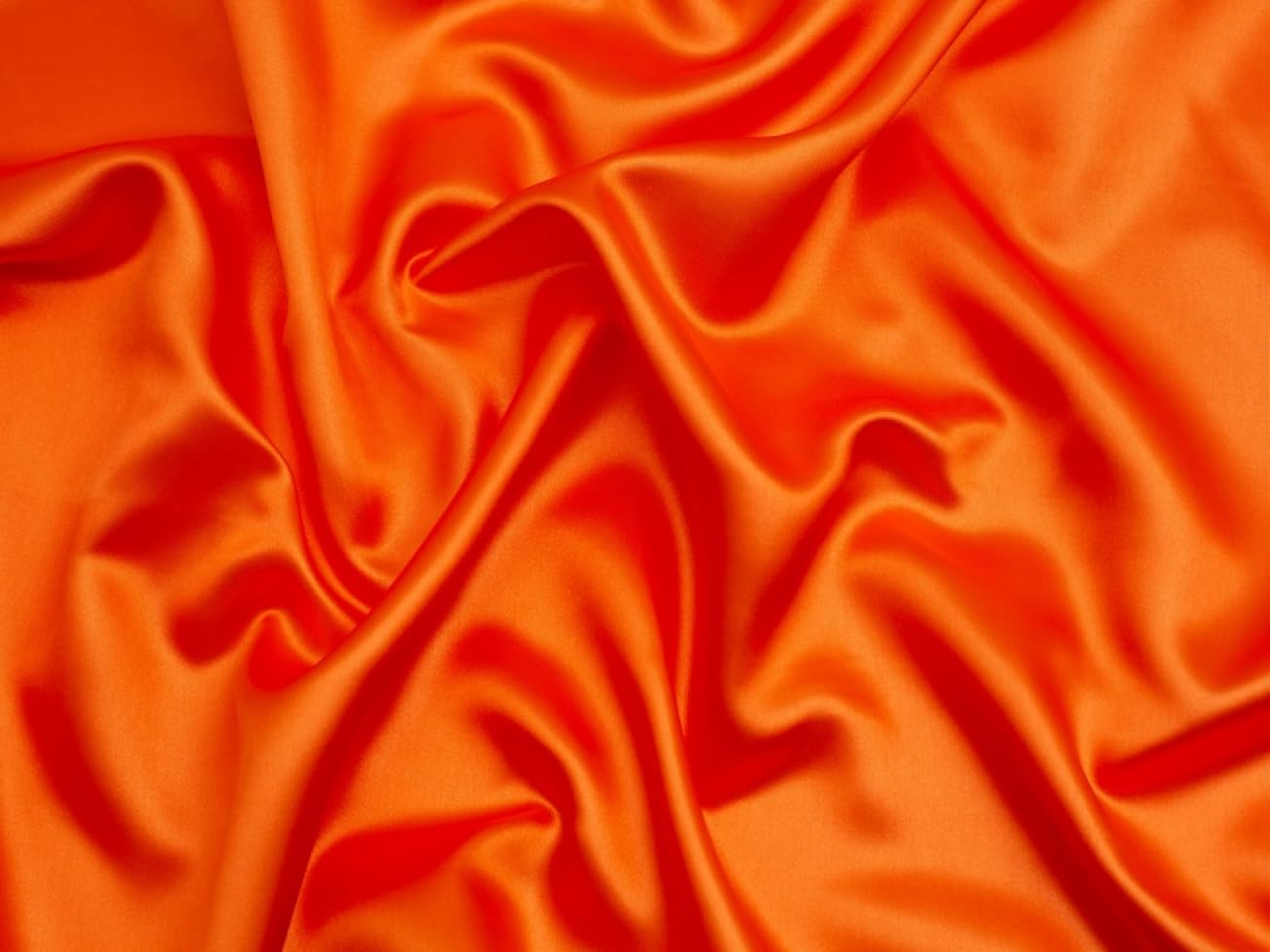 Minerva Orange Core Range Liquid Satin Fabric - Lightweight & Suitable For Dressmaking - Approx Width: 150Cm / 60" - Sold Per Metre