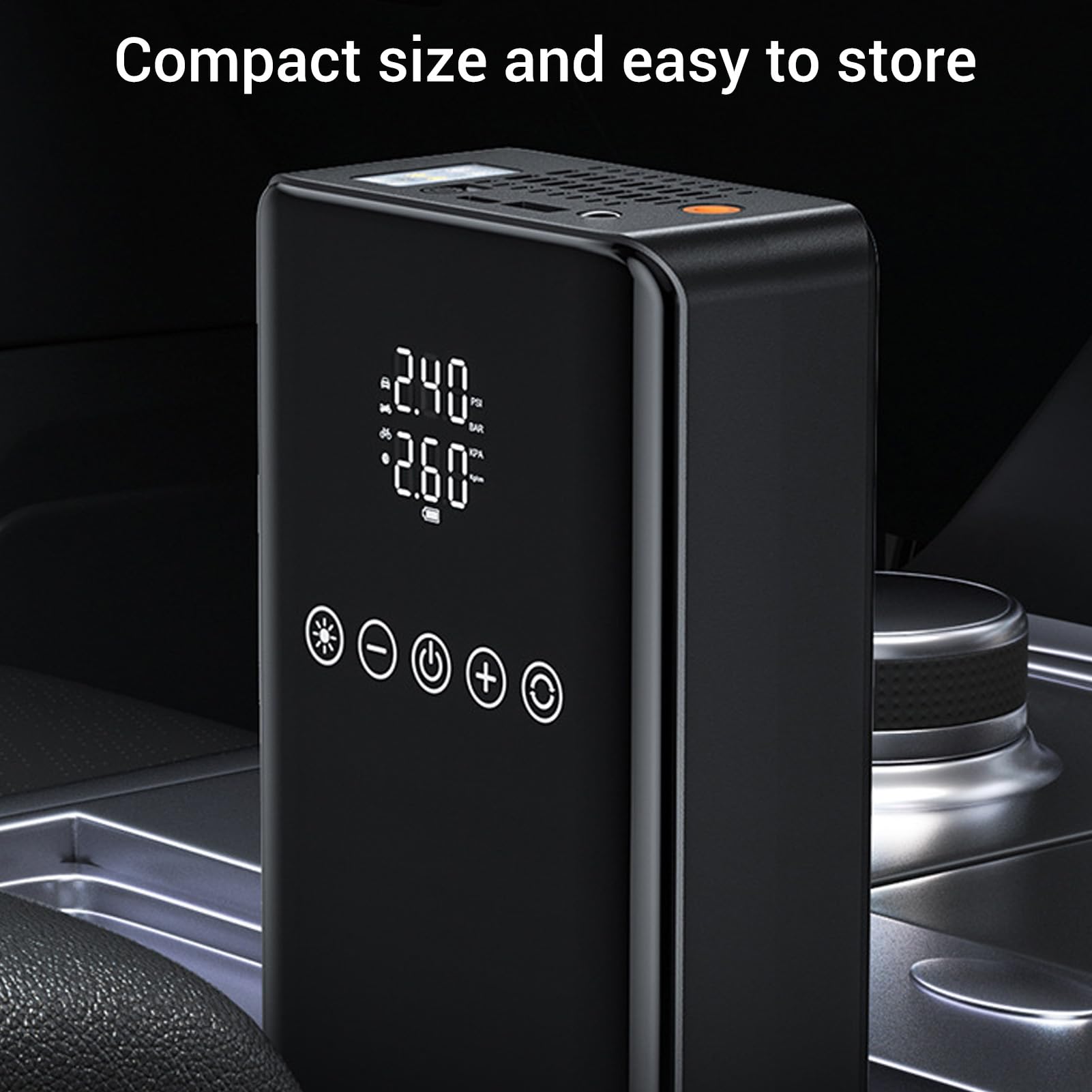 Fdit Bomba de Aire para Neumáticos de 120W y 6000mAh con Manómetro, Pantalla Digital para Coche, Motocicleta, Bicicleta y Ciclo