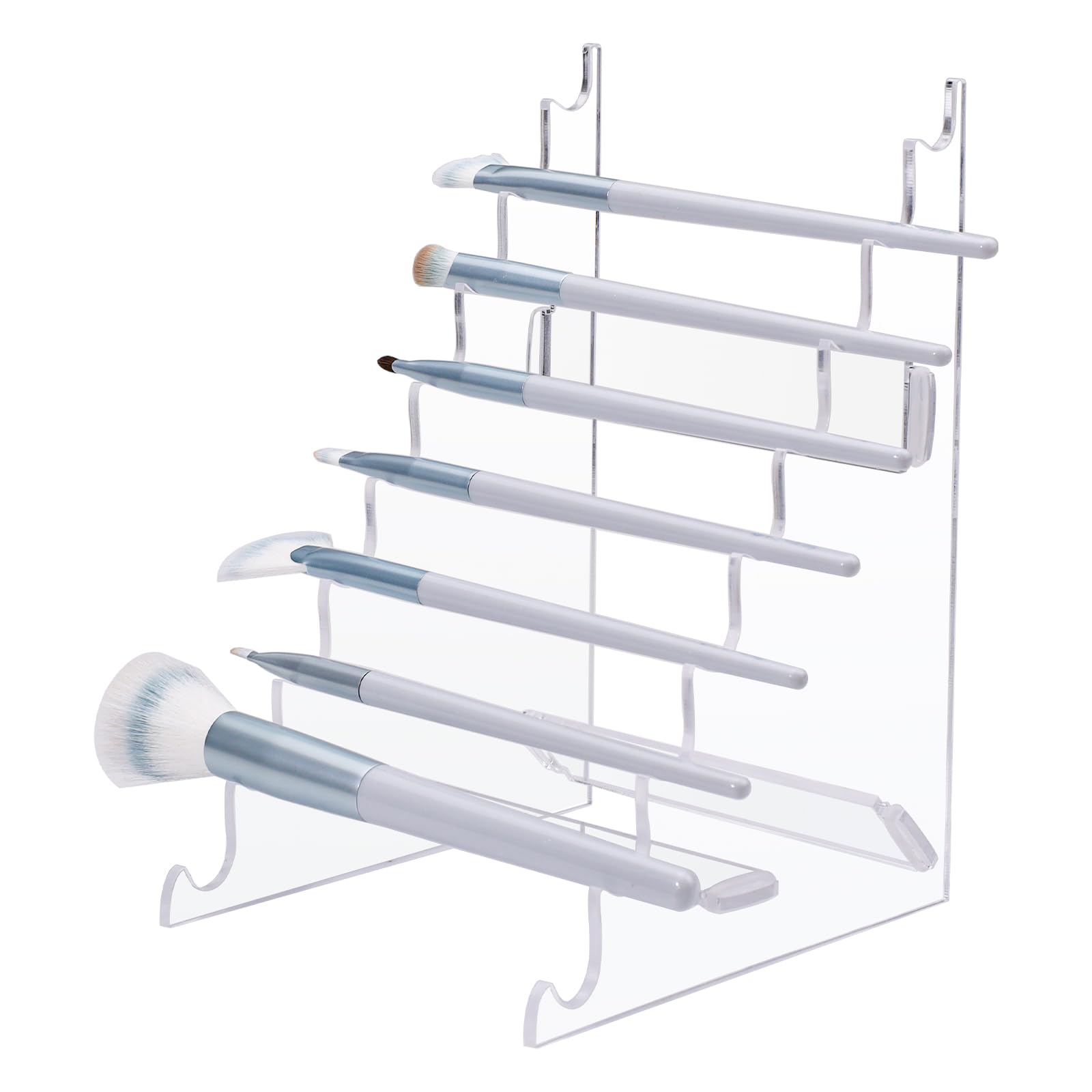 Simaixing 9-Slots Clear Pen Display Stand Acrylic Brush Holder for Eyebrow Pens, Vertical Paint Pen Stand Rack Organizer for Office Use, Makeup Brush Holder for Vanity (Clear)