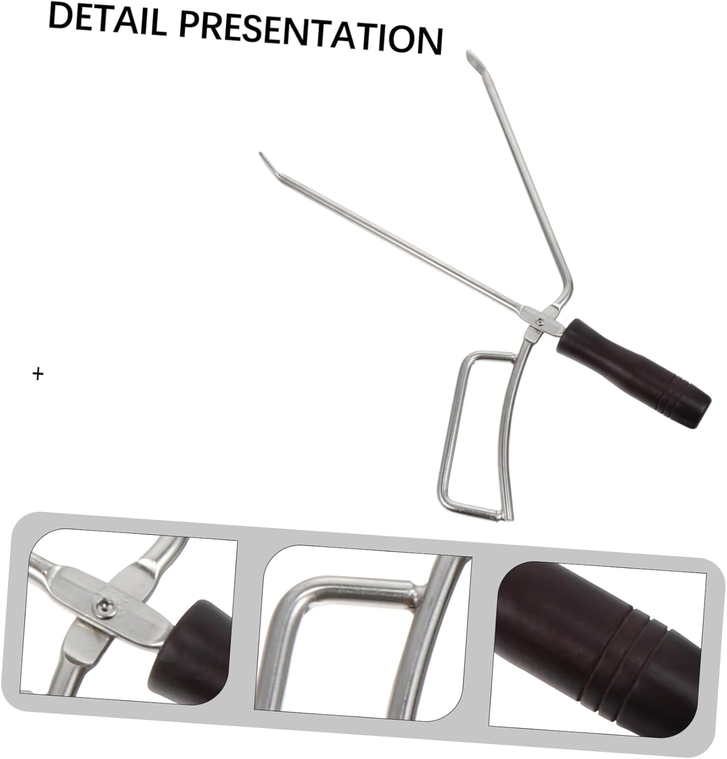 Iron Bbq Clamp Sturdy Firewood Tong Barbecue Charcoal Tong Beech Handle Versatile Outdoor Cooking Accessory