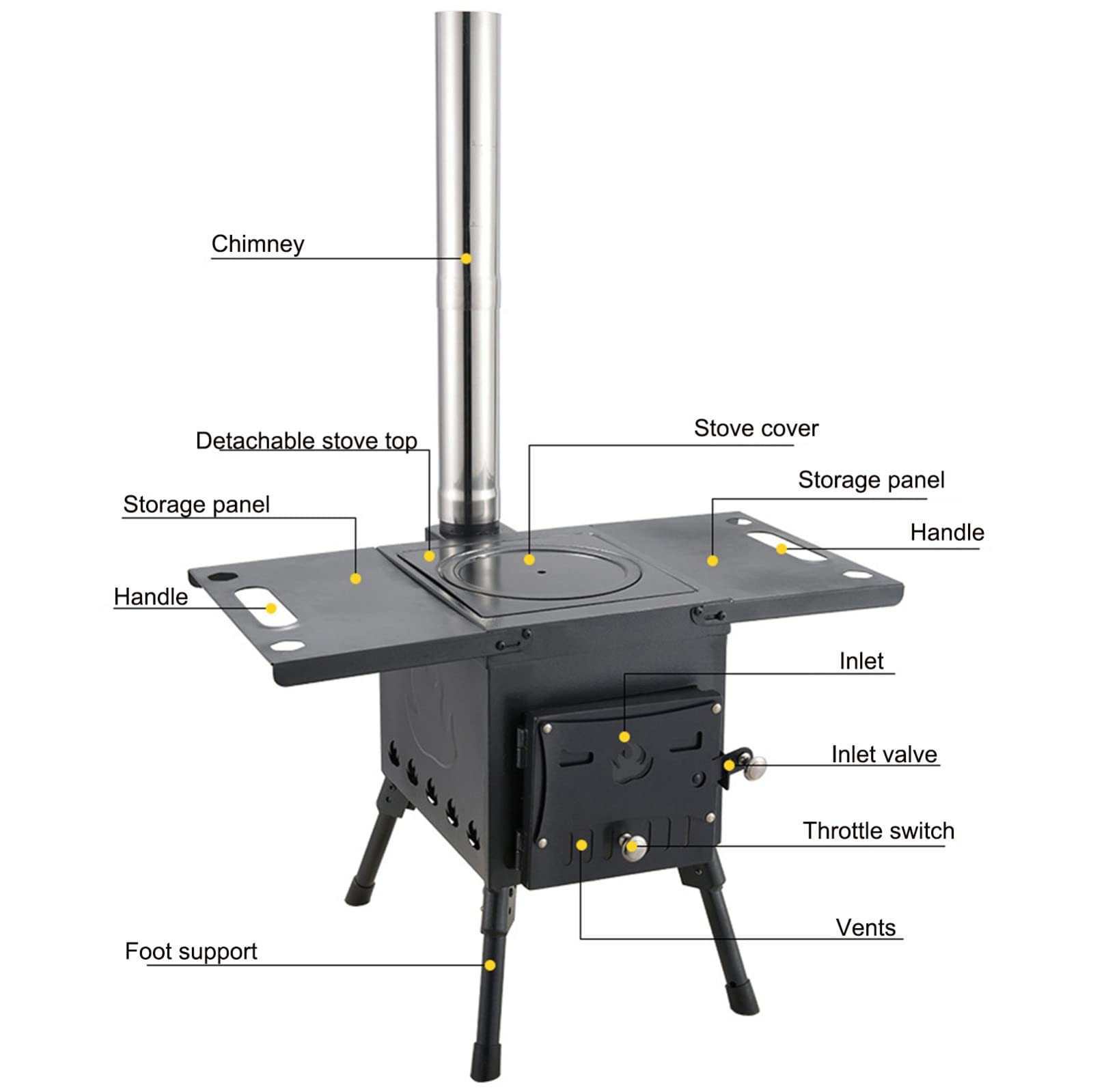 Buy Portable Wood Burning Stove,Camping Tent Stove,Wood Stove,Mini Wood