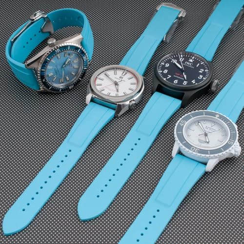 Image of StrapHabit Quick Release Deployant Rubber Watch Strap For Large and Small Wrists - Women and Men - Band FKM Deployment 19mm, 20mm, 21mm, 22mm