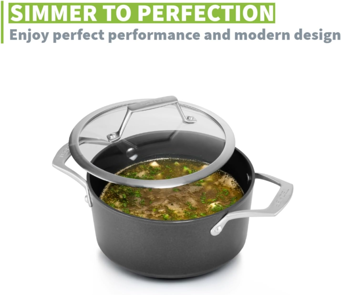 Onyx 2.65-Liter Nonstick Aluminum Soup Pot with Glass Lid