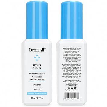 Dermasil Hydra Serum with Blueberry Extract, Ceramides and Pro-Vitamin B5, Hydrate and Illuminate, 1.7 FL OZ