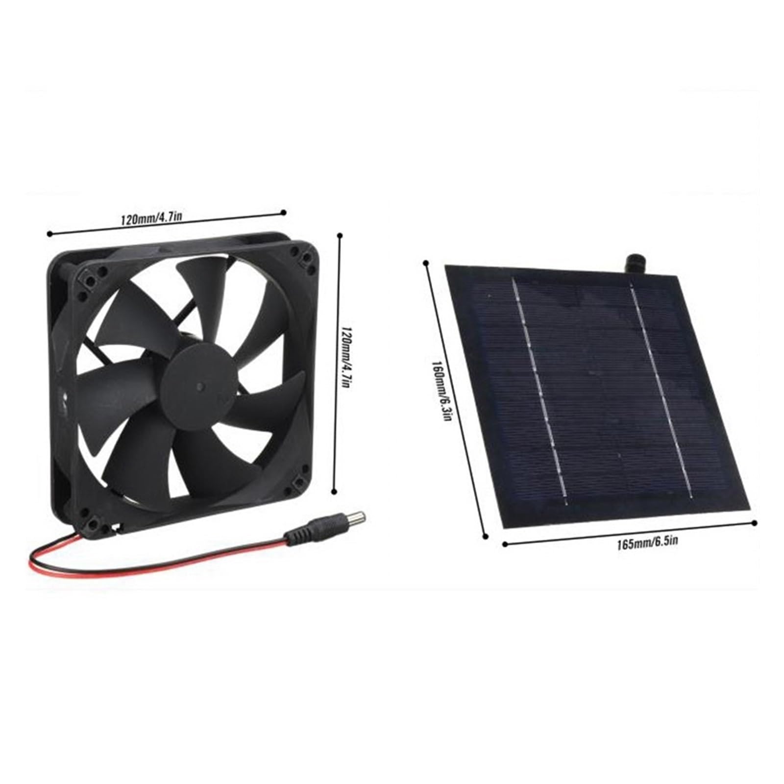 Ventilatore di Scarico Del'aria con Pannello Solare da 20 W E 12 V, Mini Alimentato A for Pollaio, Serra for Cani Raffreddamento Rapido