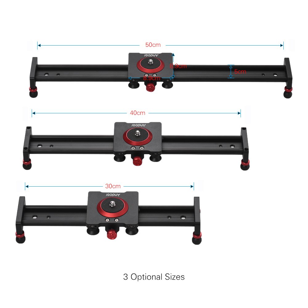 Andoer 30cm Stabilizzatore Traccia Slider per videocamera DSLR, Carica Fino a 11 libbre