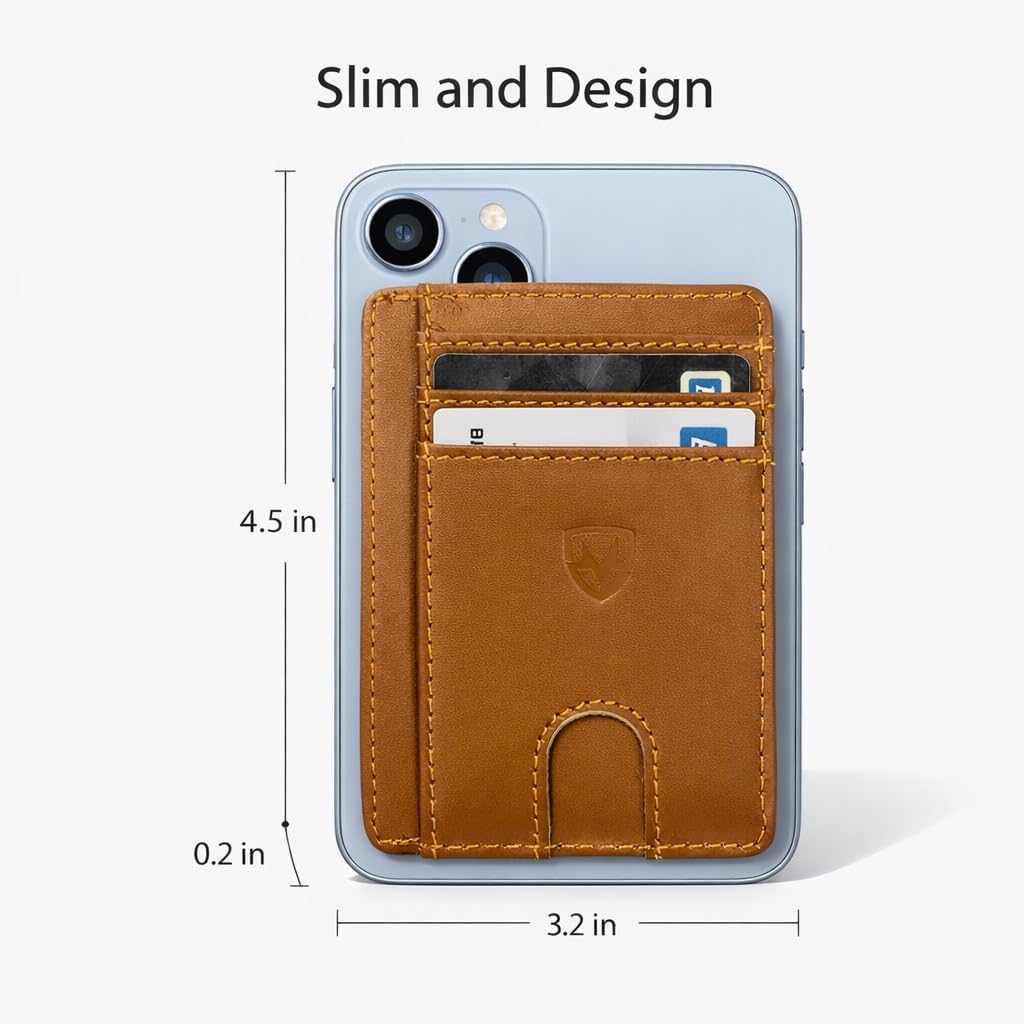 Mordano Leather Wallet Card Holder | RFID Blocking Protection Slim Business Credit Card Case For Men And Women | Genuine Leather Medium Proof Wallet For Daily Use, Travel, Business & Gifts (Brown) - Image 2