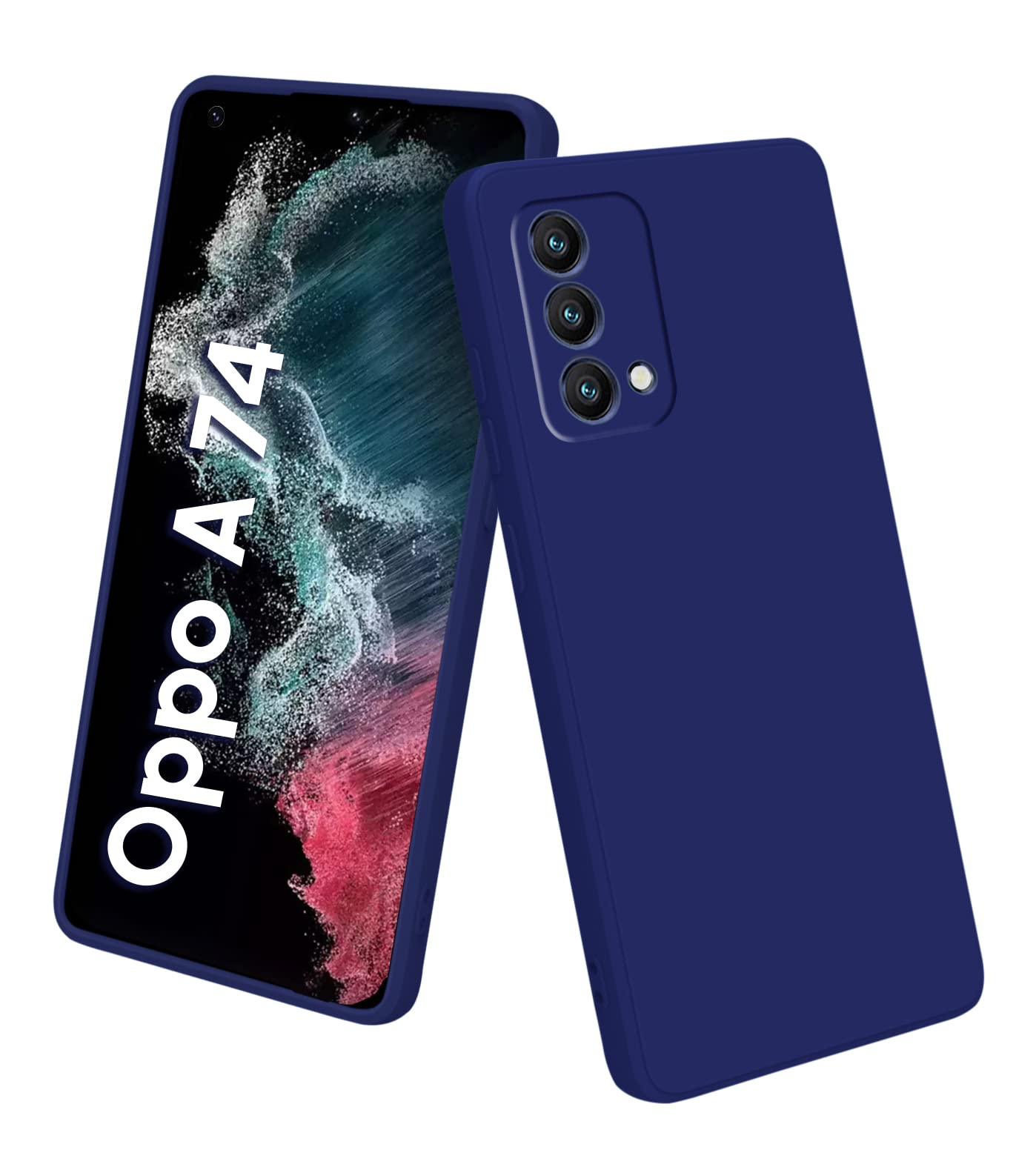 TRUEUPGRADE Liquid Silicone Oppo A74 5G Back Cover Case| Microfiber Inside | 360 Degree Protection Back Cover Case for Oppo A74 5G - Blue (B09ZF8DQHN) Amazon Price History, Amazon Price Tracker