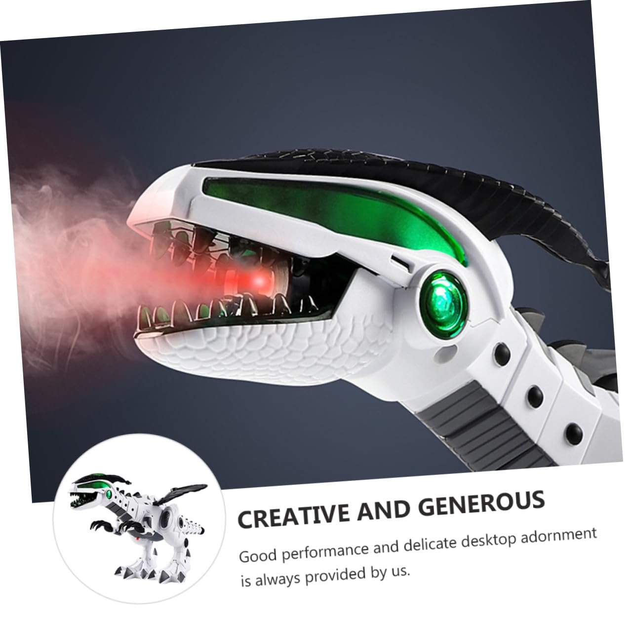 BESPORTBLE Juguete Eléctrico de Dinosaurio Blanco Pulverización y Control