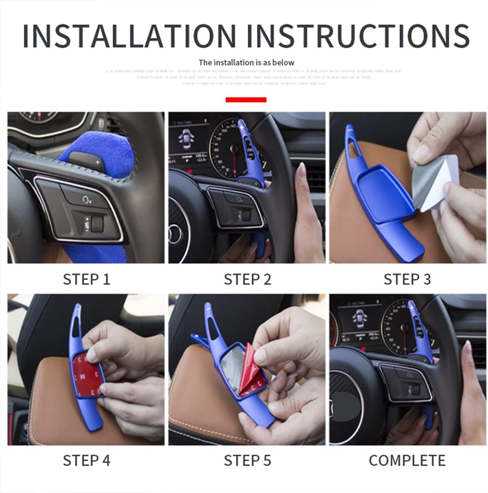 SANRILY Silver Car Steering Wheel Shift Paddle Shifter Extension for Kia Stinger CK K8 18-up Replacement Kit CNC Billet Aluminum Sport Shift Paddles Shifters