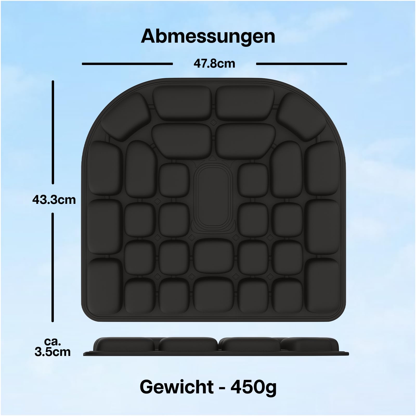 MMOBIEL Aufblasbares Reise Sitzkissen Tragbares Flugzeug Sitzkissen mit 3D Luftzellen, Tragetasche & Anti-Rutsch Unterseite – Druckentlastung Steißbein & Hämorrhoiden – Büro, Camping & Stadion