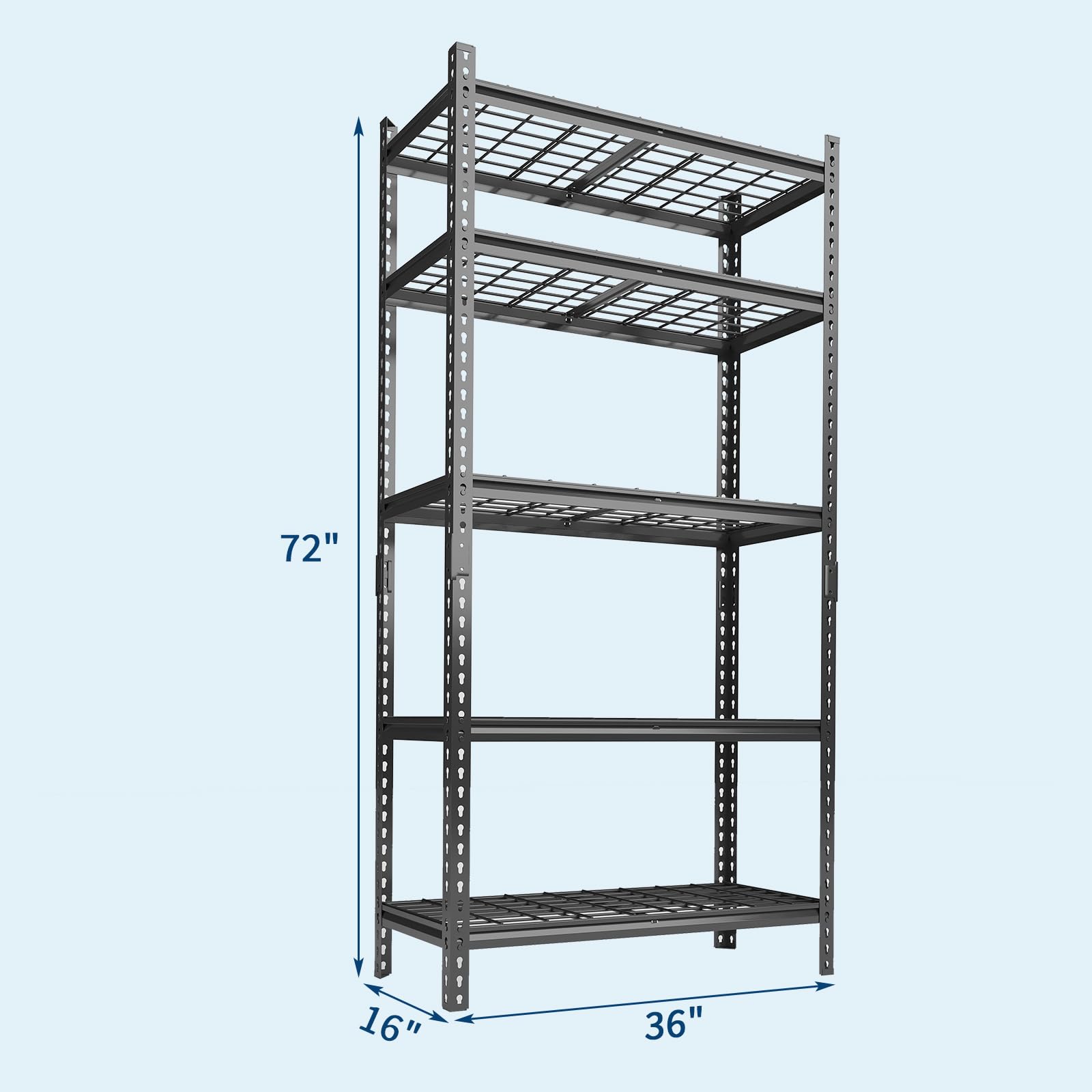 Garvee Scaffale Metallico Heavy Duty Per Garage, 5 Ripiani Regolabili
