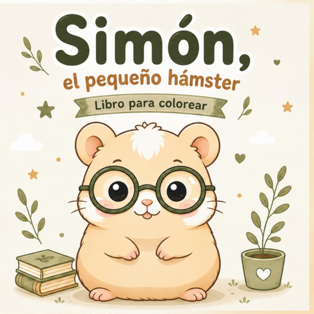 Simón, el pequeño hámster.: Escenas adorables para relajarte y colorear. (Mundo Kawaii para colorear.)