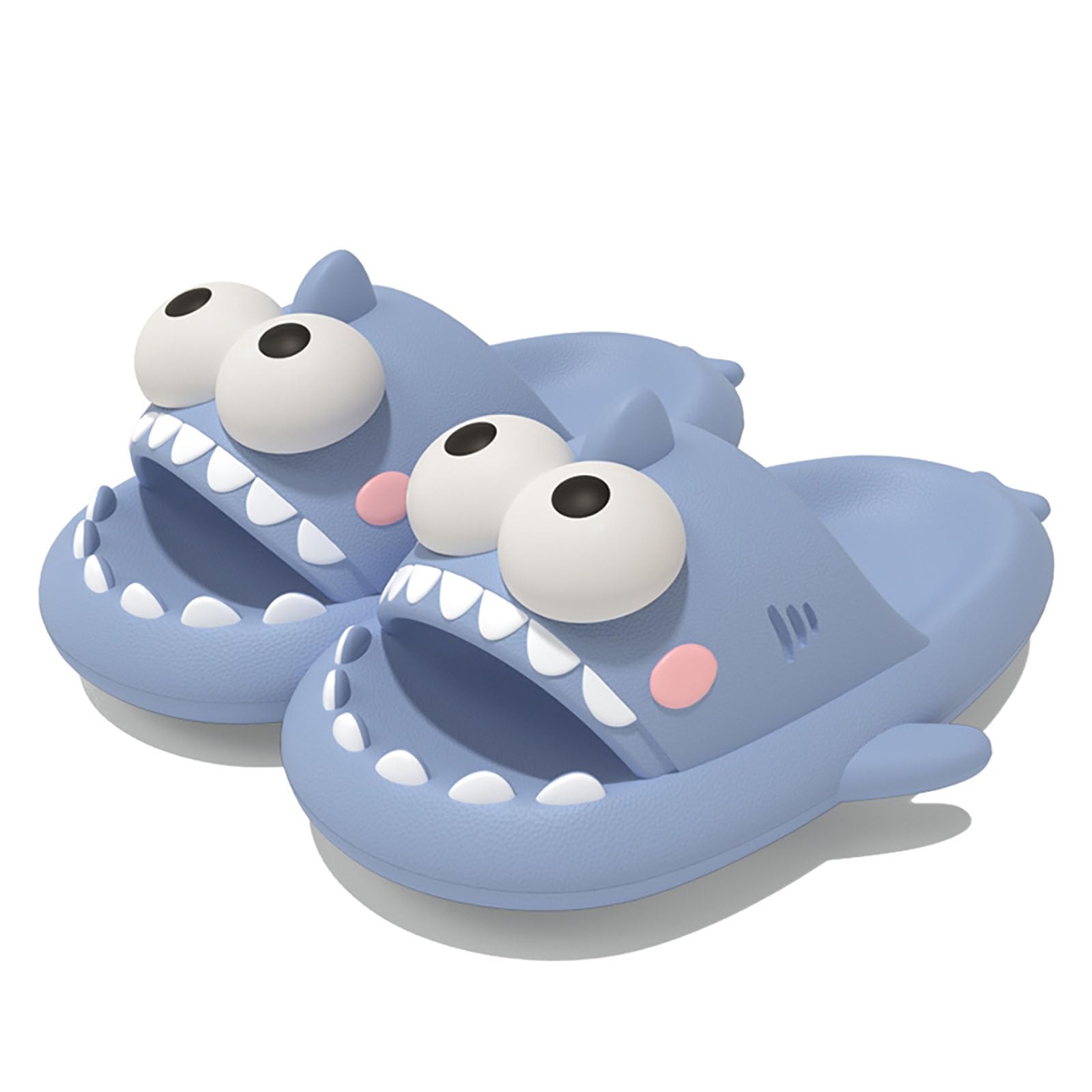 Zureto Big Eye Shark Slides, Original Cute Funny 3D Big Eye Shark Cartoon Animal Slippers Sandals