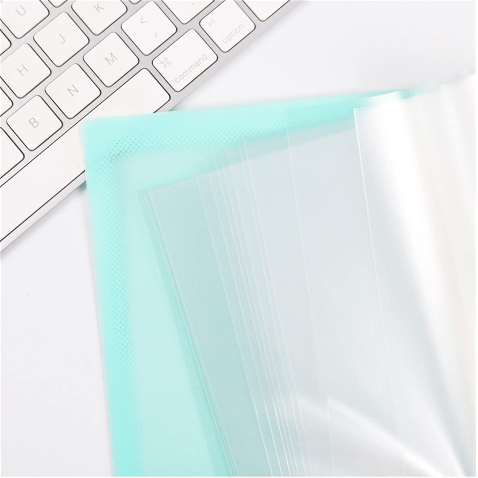 JINGYAN Cajas de carpetas Carpeta esmerilada de color Folleto Bolsa inserción transparente Carpetas archivos boletos oficina Organizador documentos