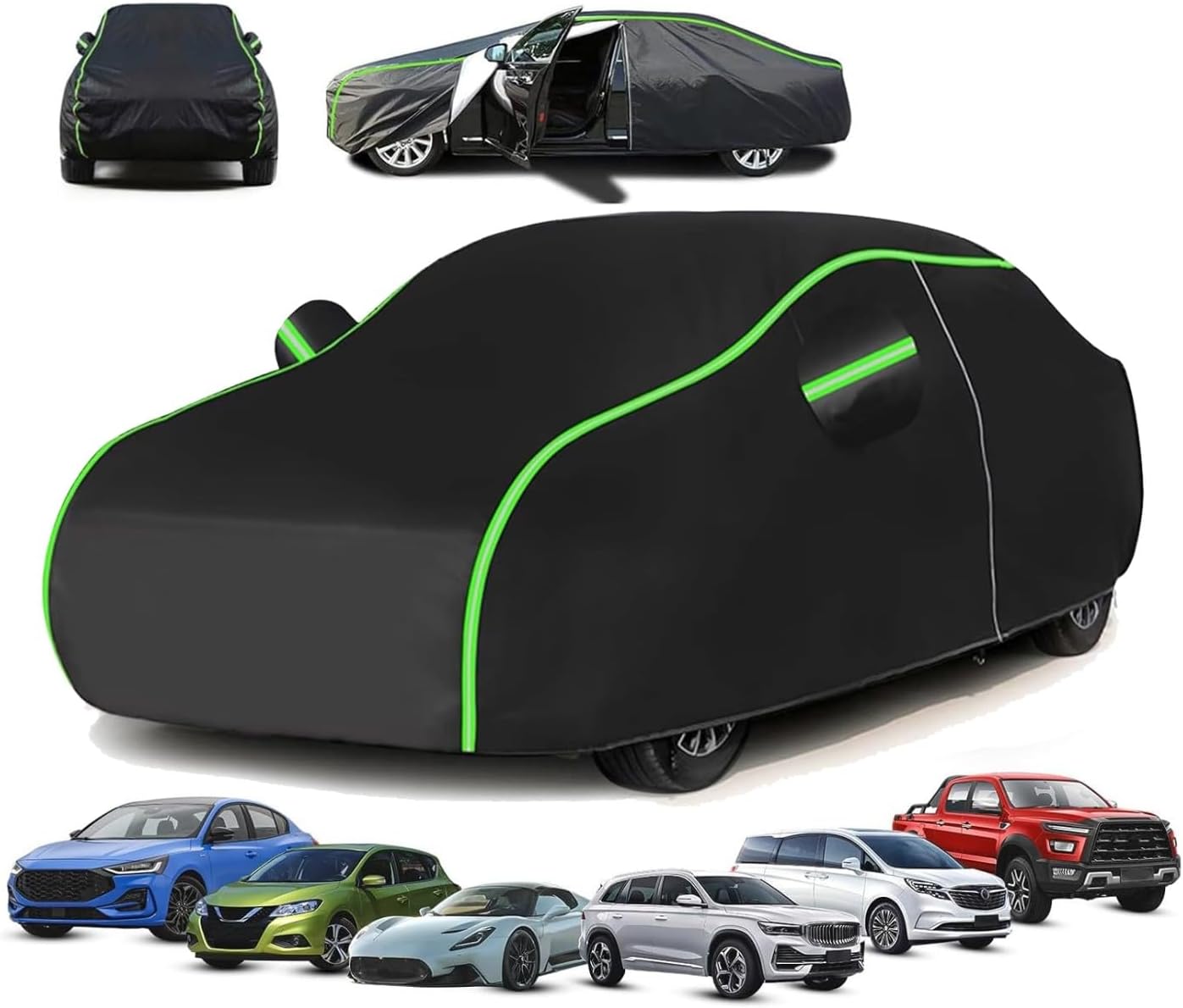 Car Covers for Suzuki Jimny,All-Season Car Cover - Rain & Snow Proof + Dustproof + UV Protection + Breathable, Privacy Protection & Windproof Ropes