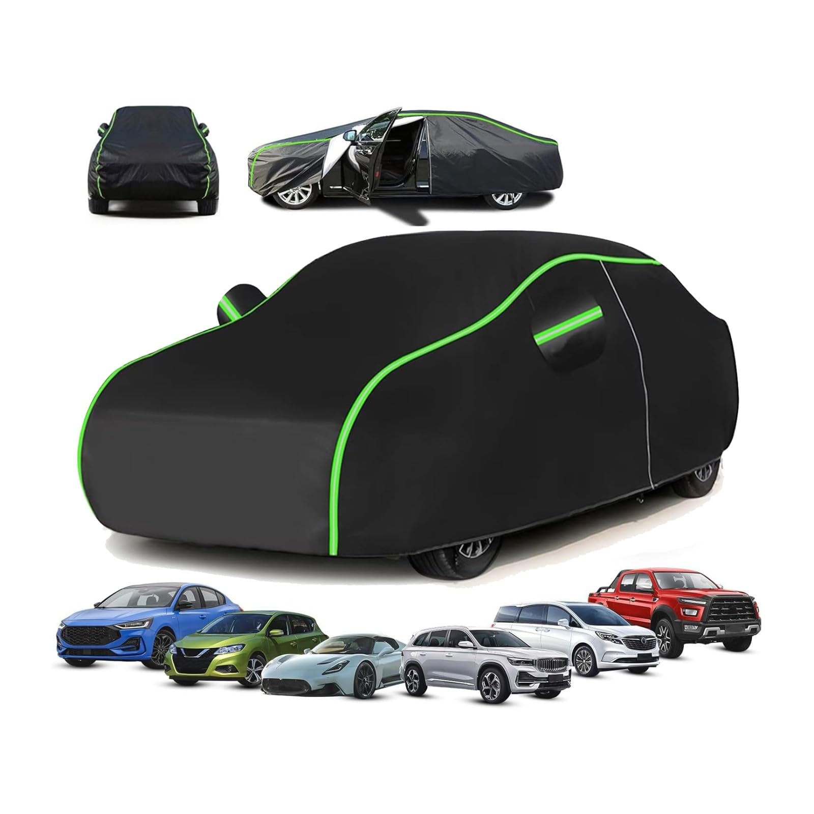 Car Covers for Suzuki Jimny,All-Season Car Cover - Rain & Snow Proof + Dustproof + UV Protection + Breathable, Privacy Protection & Windproof Ropes