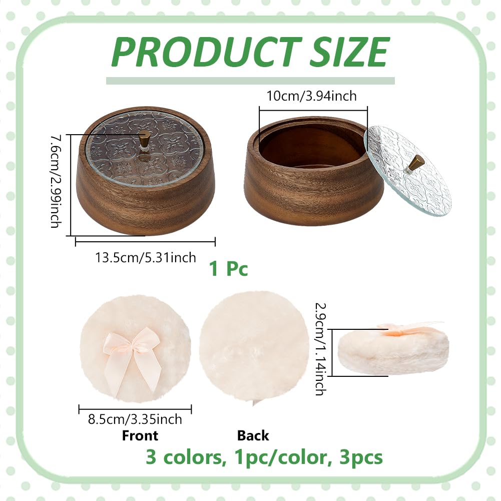 NBEADS 3 spugnette grandi per cosmetici e 1 contenitore in legno