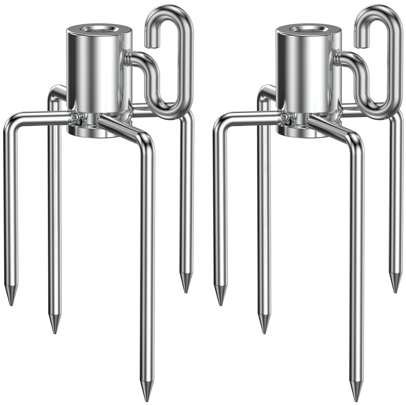 Onlyfire 6008 forchetta di Carne per girarrosto spiedo Barbecue per Il Fissaggio con Vite di bloccaggio, per Diametro 1-10 mm,2 Pezzi