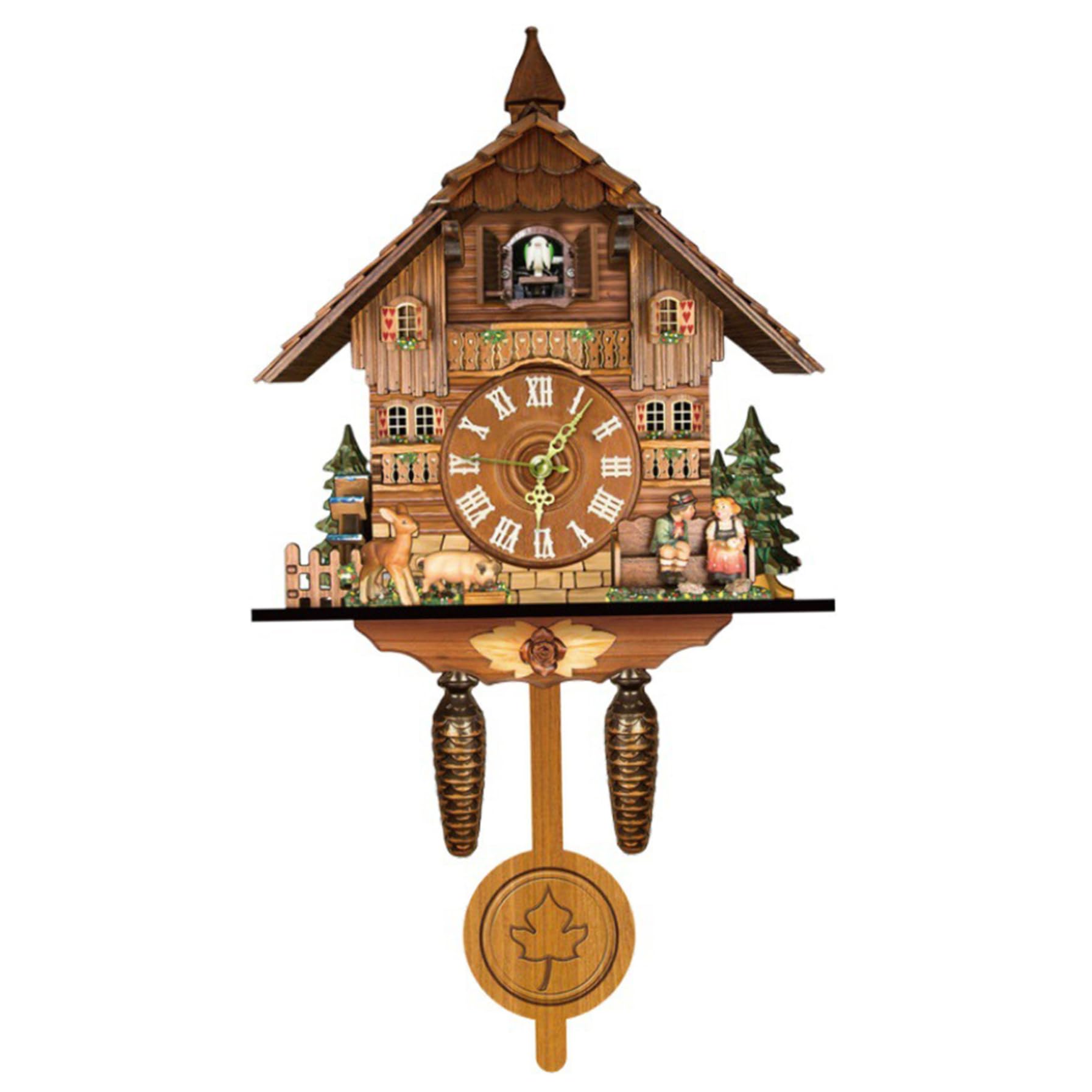 Horloge coucou en bois pour salon vintage et décoration murale de bureau
