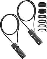 Vista 1 de Cerradura de combinación, cerraduras de cable de acero de 4 dígitos con código, cerraduras para casilleros con cables de 3 longitudes