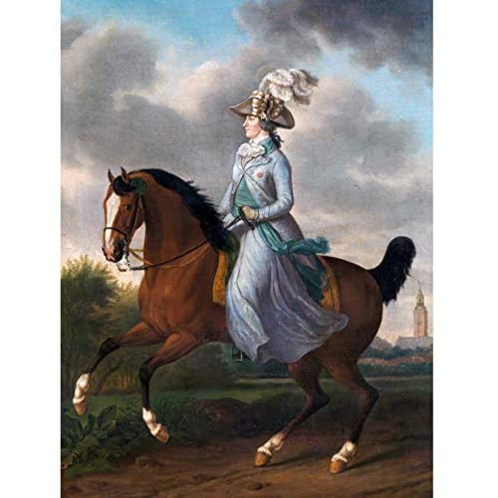 Artery8 Haag Wilhelmina Horse Equestrian Portrait Painting Art Print Canvas Premium Wall Decor Poster Mural