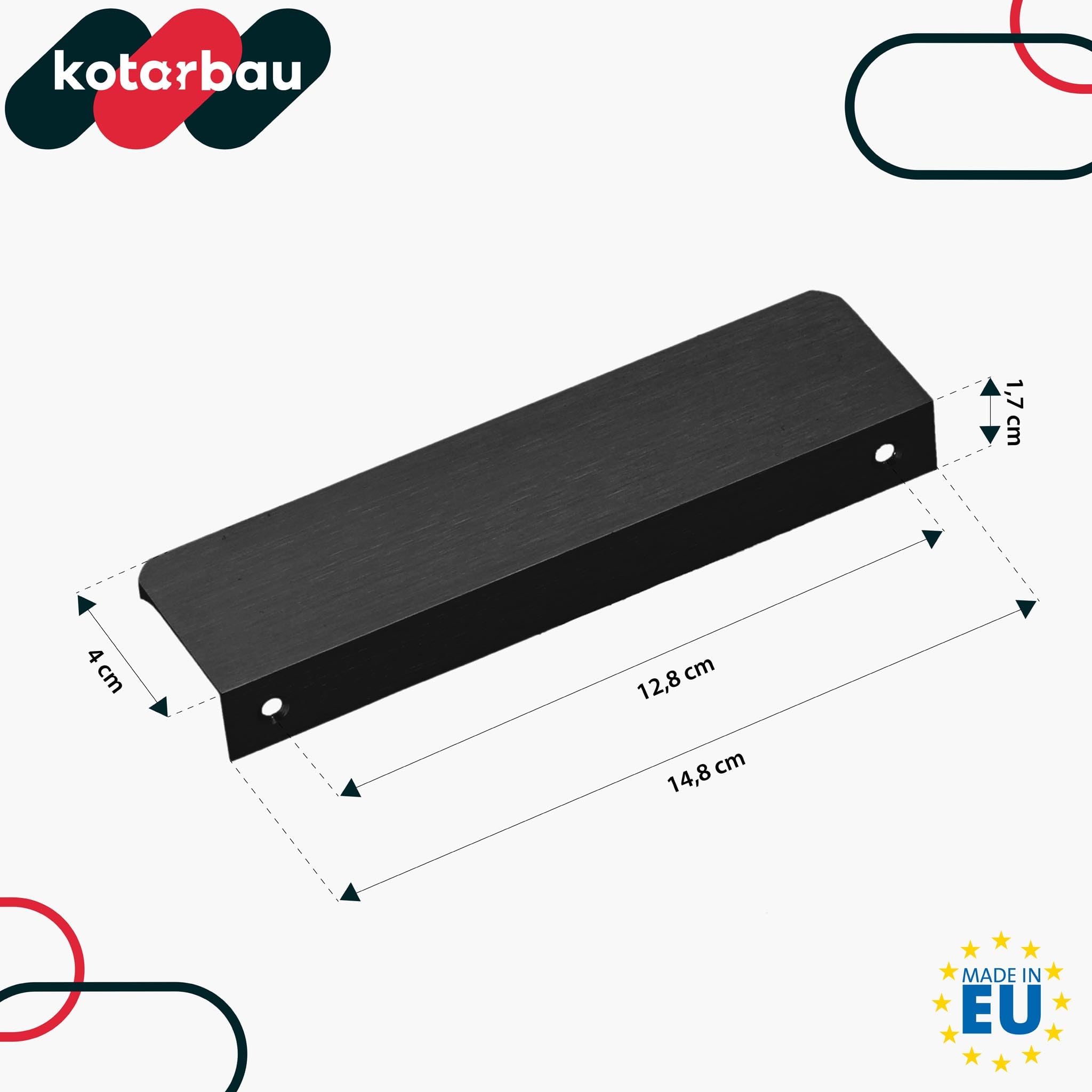 KOTARBAU® Tirador para muebles (148 mm), color negro