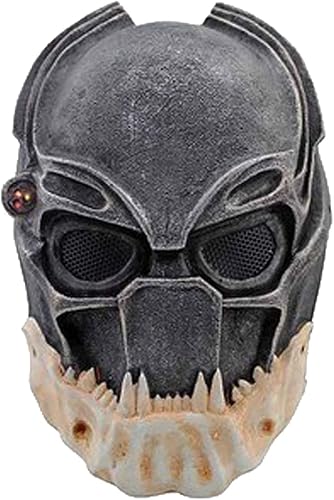 Mulrcks Máscara de cosplay Alien King of Predator CS Airsoft Máscara de paintball de Halloween con luces LED