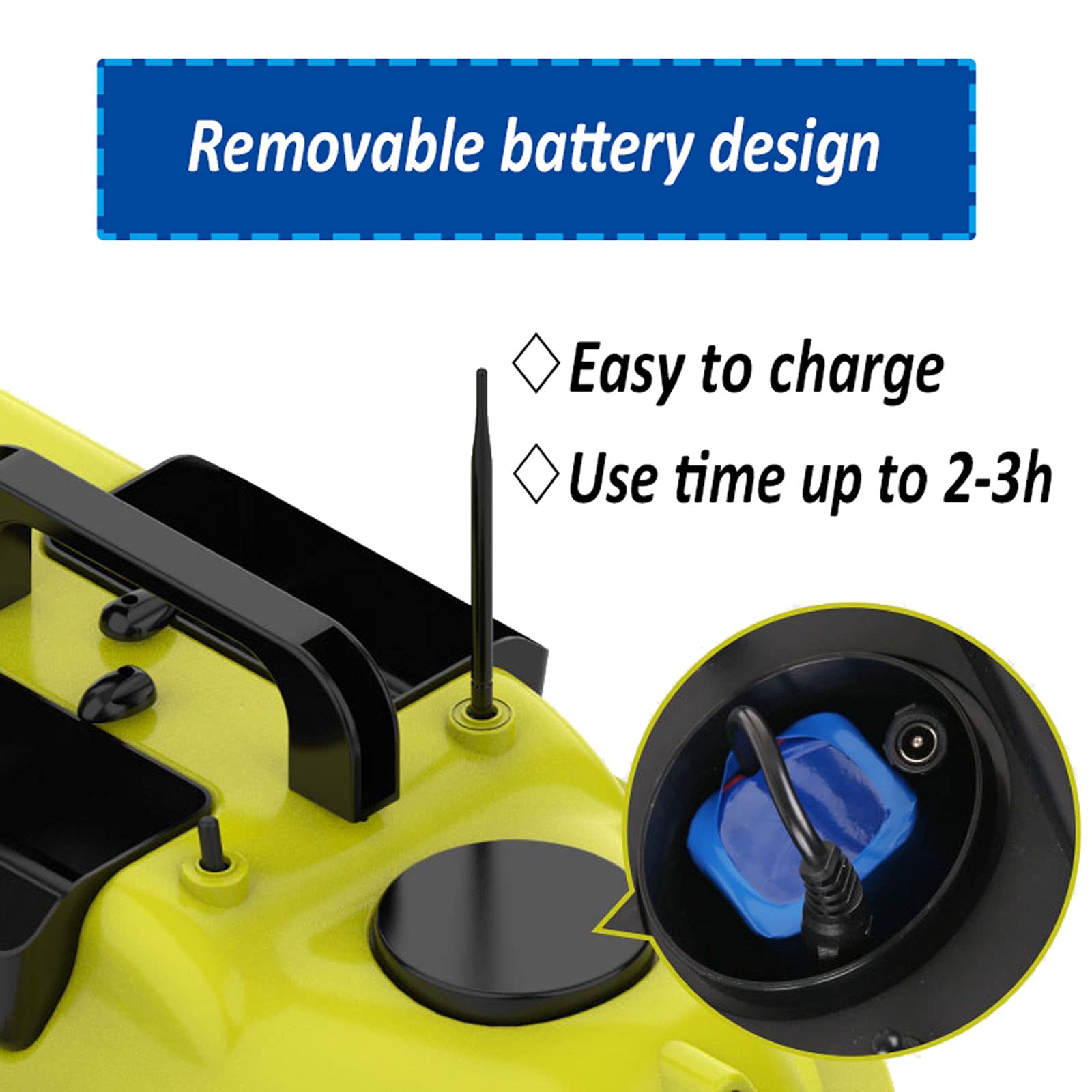 Barco Cebador para Pesca, Barco Cebador con 3 Contenedores de Cebo, Barco Cebador Carpfishing para Entusiastas de La Pesca, Una Tecla para Iniciar el Control de Crucero, 5200mAh