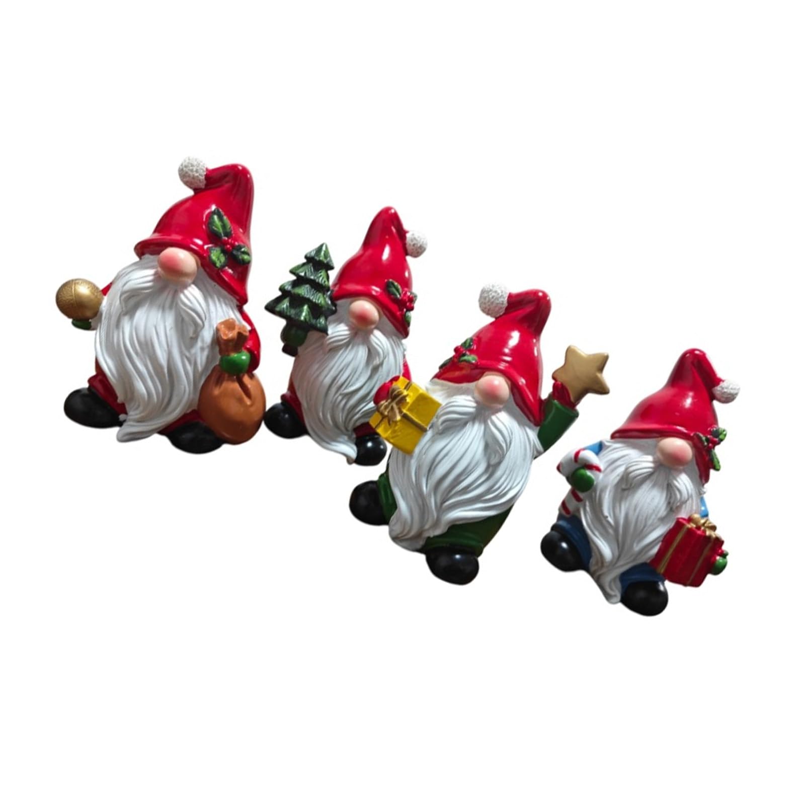 Pieza de decoración navideña Resinas no tóxicas Estatua de gnomos de Papá Noel Diseño Resistente a la Intemperie para Festivos Adorno Espacial Estatuilla de Papá Noel