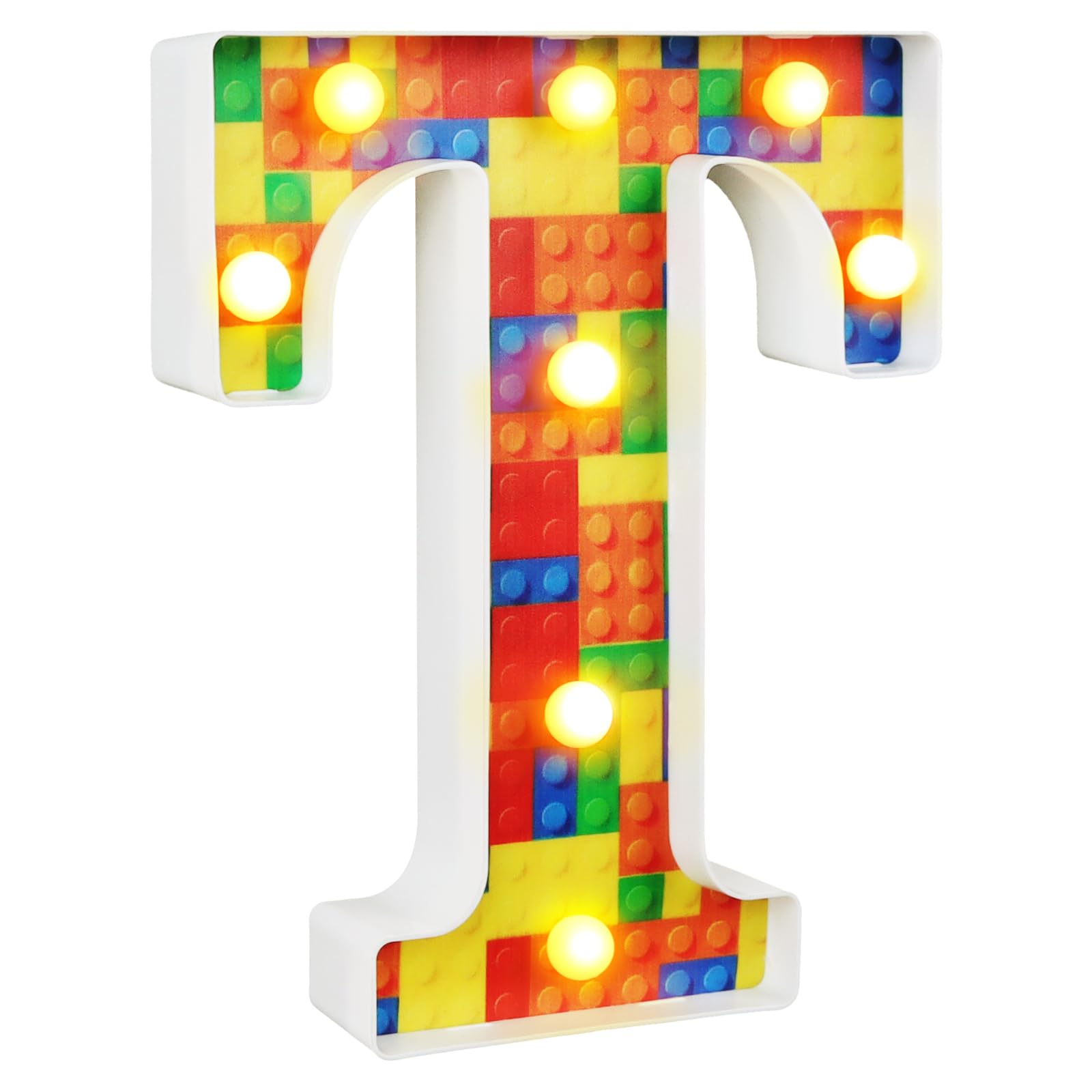 8.6INCH LED Letter Lights, 26 Alphabet Light Up Letters Sign for Night Light Wedding Birthday (letter-T)