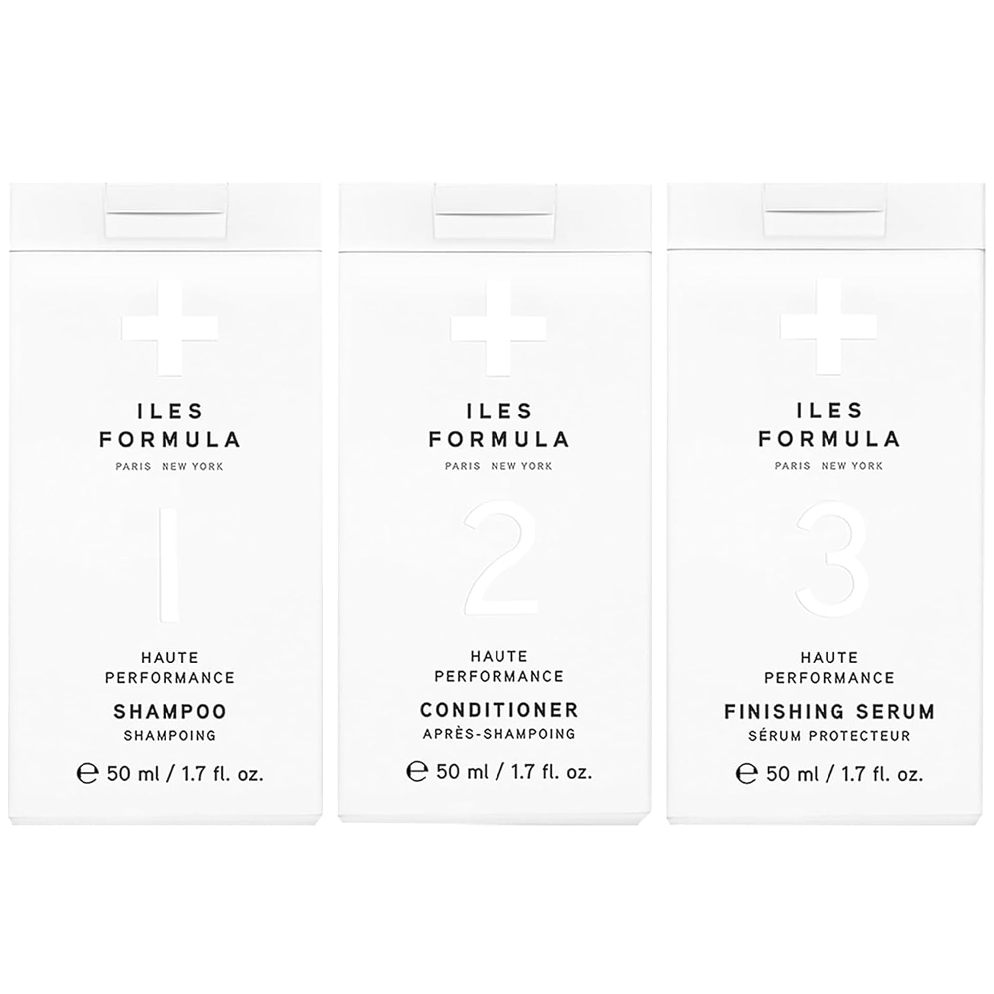 Iles Formula Ensemble mini signature : shampooing, après-shampoing et sérum de finition