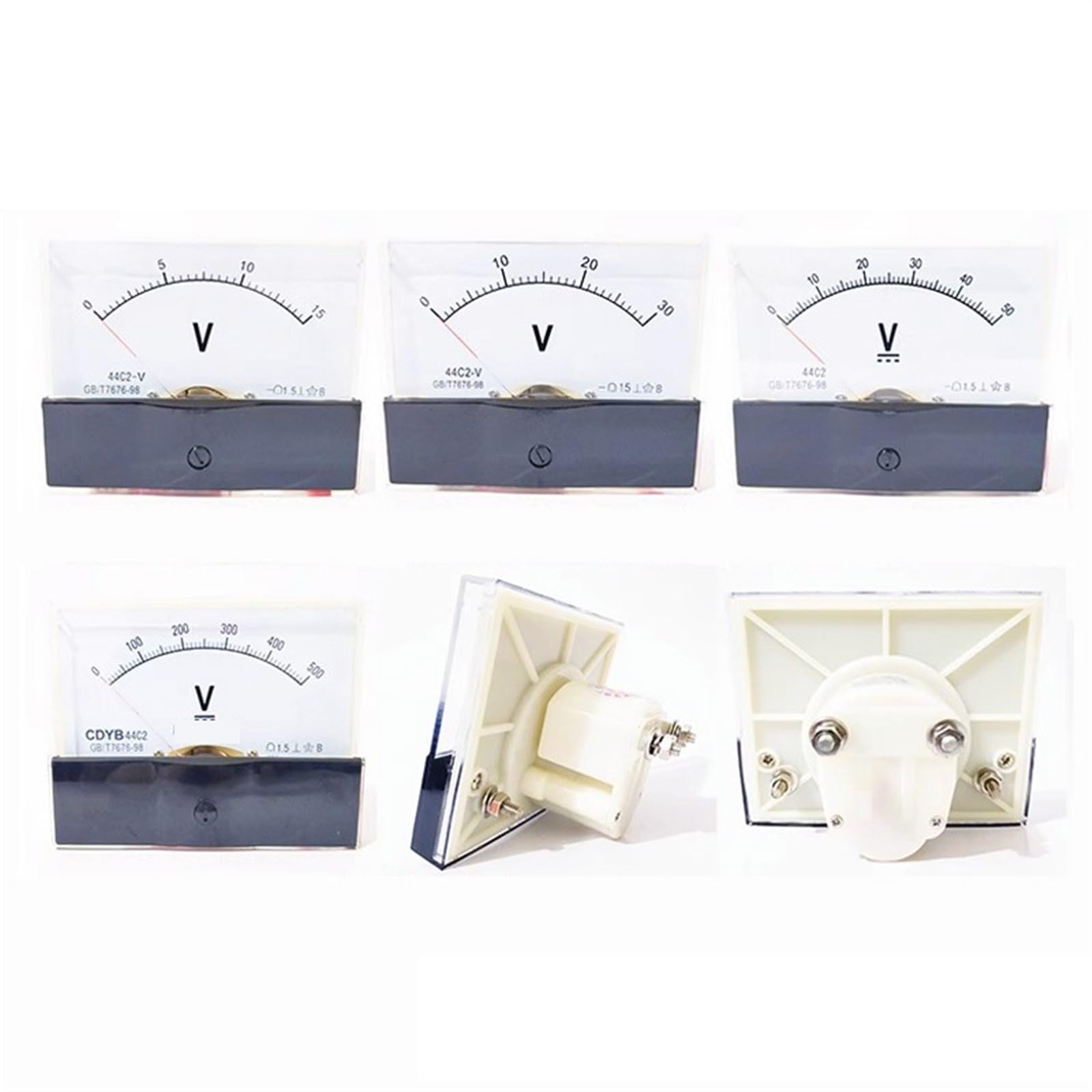 Voltmètre analogique 44C2 DC indicateur pour tableau de bord solaire