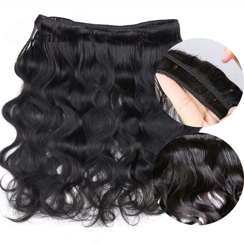 Wykwintne 1/3/4 szt. Wiązki z ludzkimi włosami 10-40 "Natural Black Peruvian Remy Hair Quick Weaving (30 32 34)