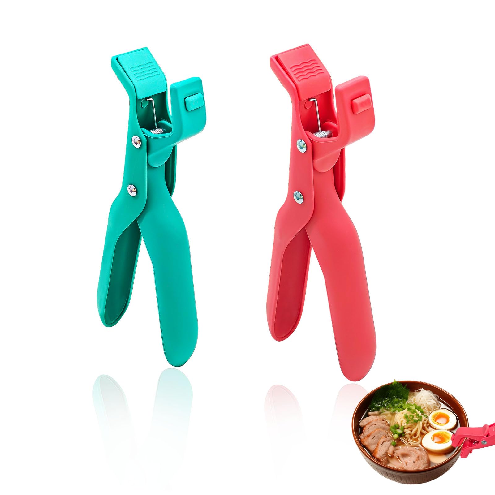 Hot Plate Gripper with Silicone Anti-Slip Pads, Heavy Duty Microwave Plate Holder & Anti-Scald Bowl Clip for Bowls, Pans, Air Fryer Accessories（2 PCS