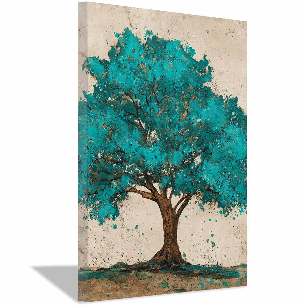 XENIOU Tree Of Life Ancient Whitese Lights Tree art prints, decorative paintings, for Living Room Bedroom Office Home Wall Decor.(Multicolor)-70x100cm Framed
