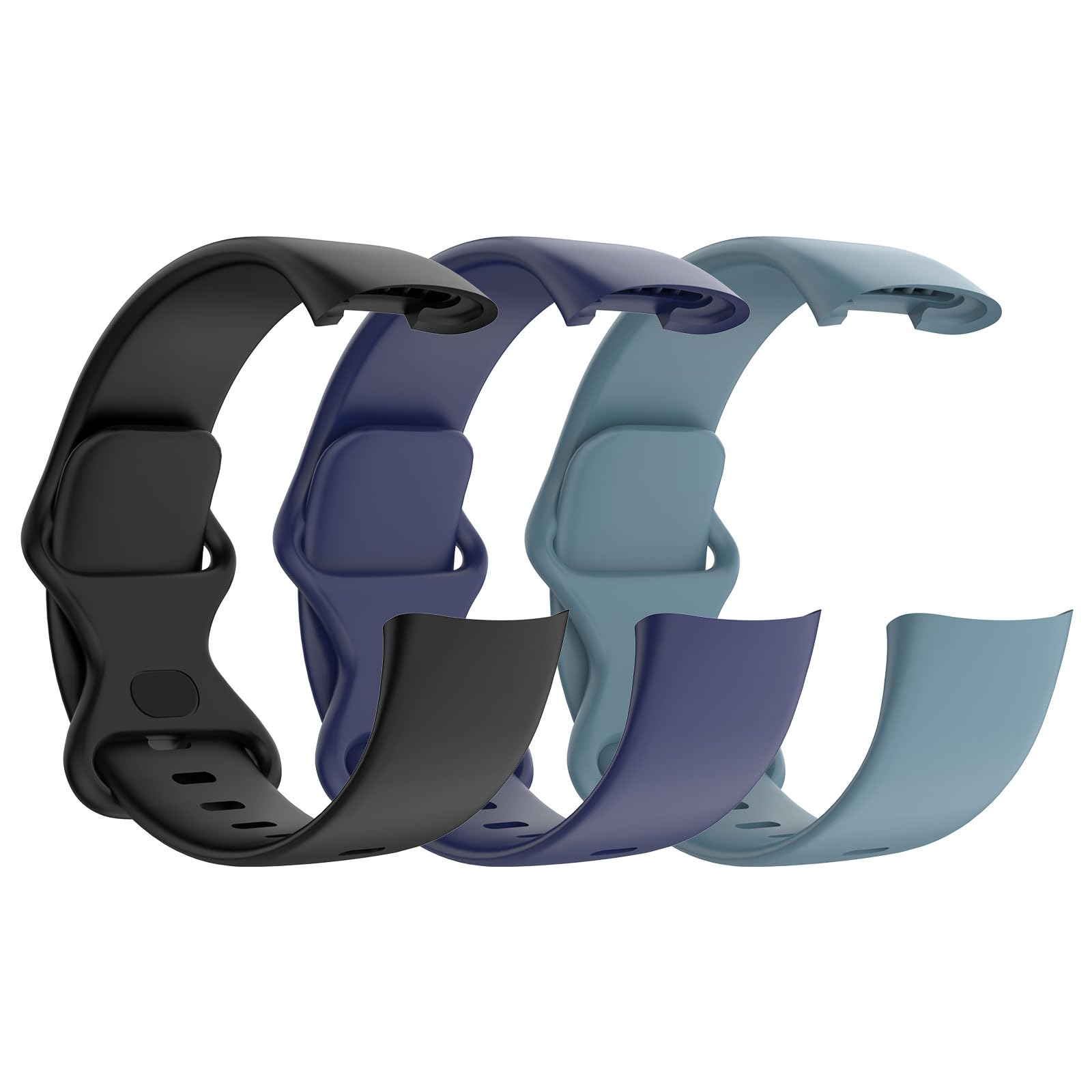 3 Pezzi Cinturino Compatibile con Fitbit Charge 6/Fitbit Charge 5 per Donna Uomo, Cinturini di Ricambio in Morbido TPE