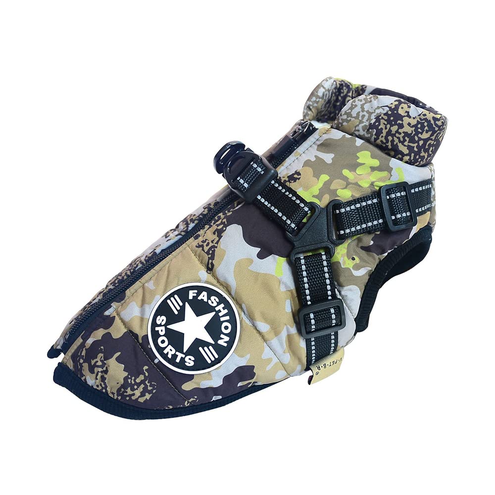 Dog Vest,Dog Coat Waterproof,Warm Vest with Dog Harness Winter Warm and Soft 9 Color Camouflage S — image 1