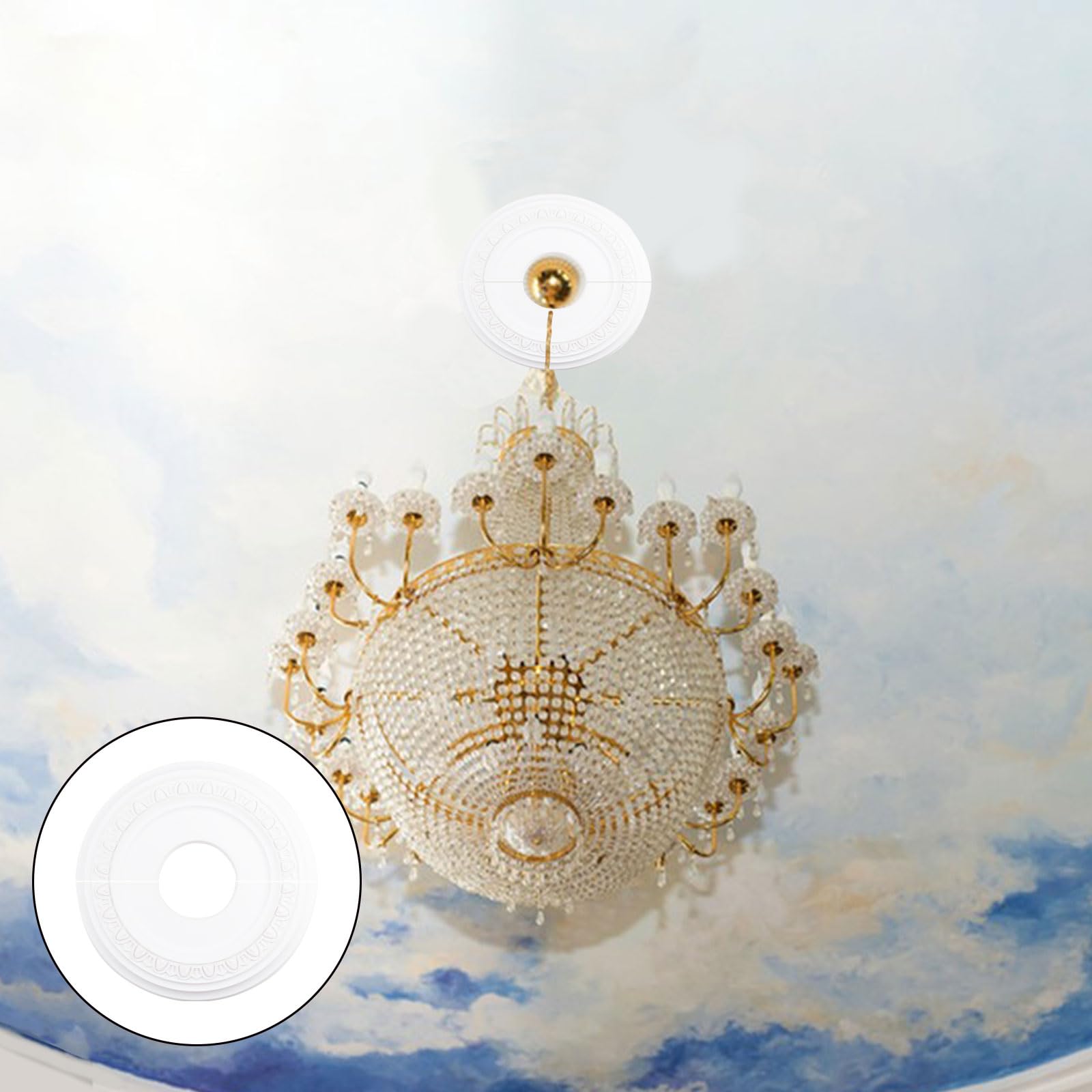 Crapyt Ceiling Light Medallion Decorative Ceiling Fan Medallion PU