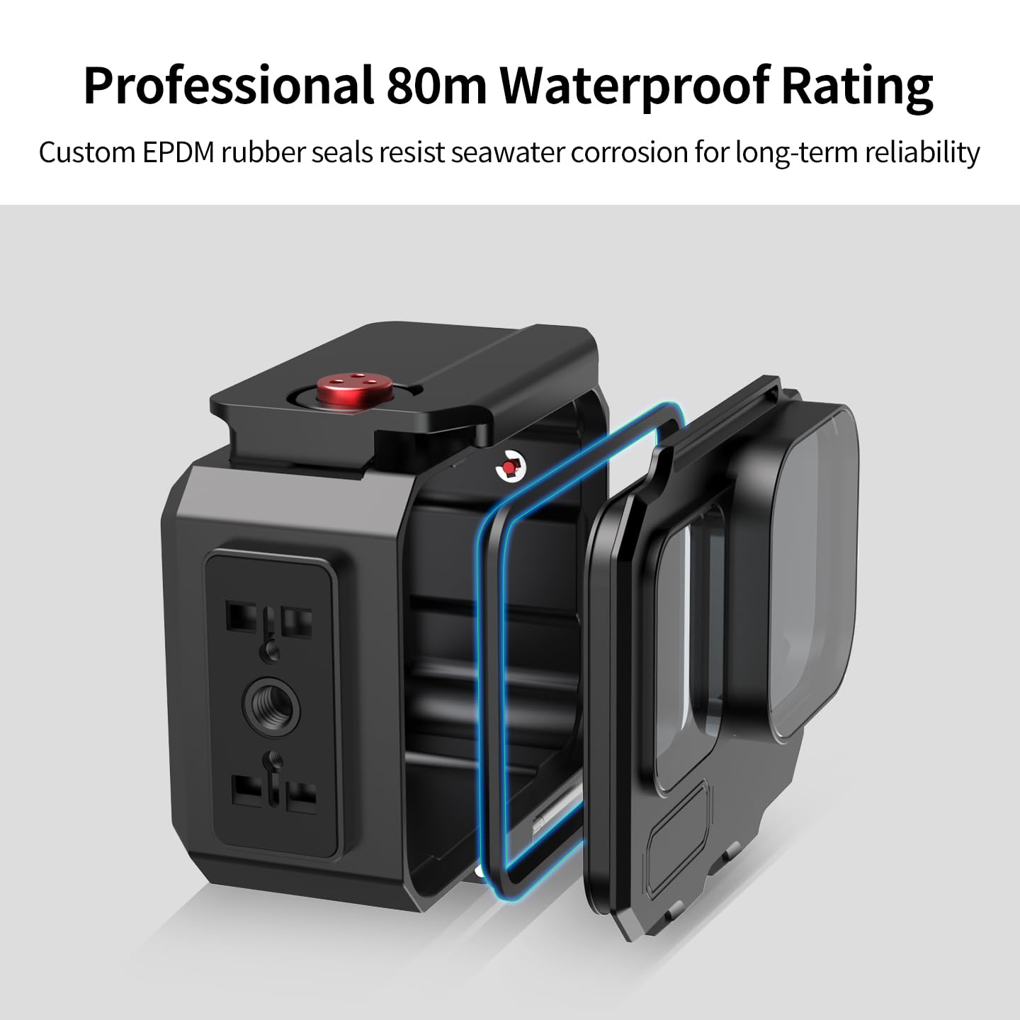 Custodia impermeabile in alluminio da 80 m per Ace Pro/Ace Pro 2, custodia per fotocamera con adattatore magnetico, custodia protettiva per fotocamera subacquea (solo custodia subacquea)